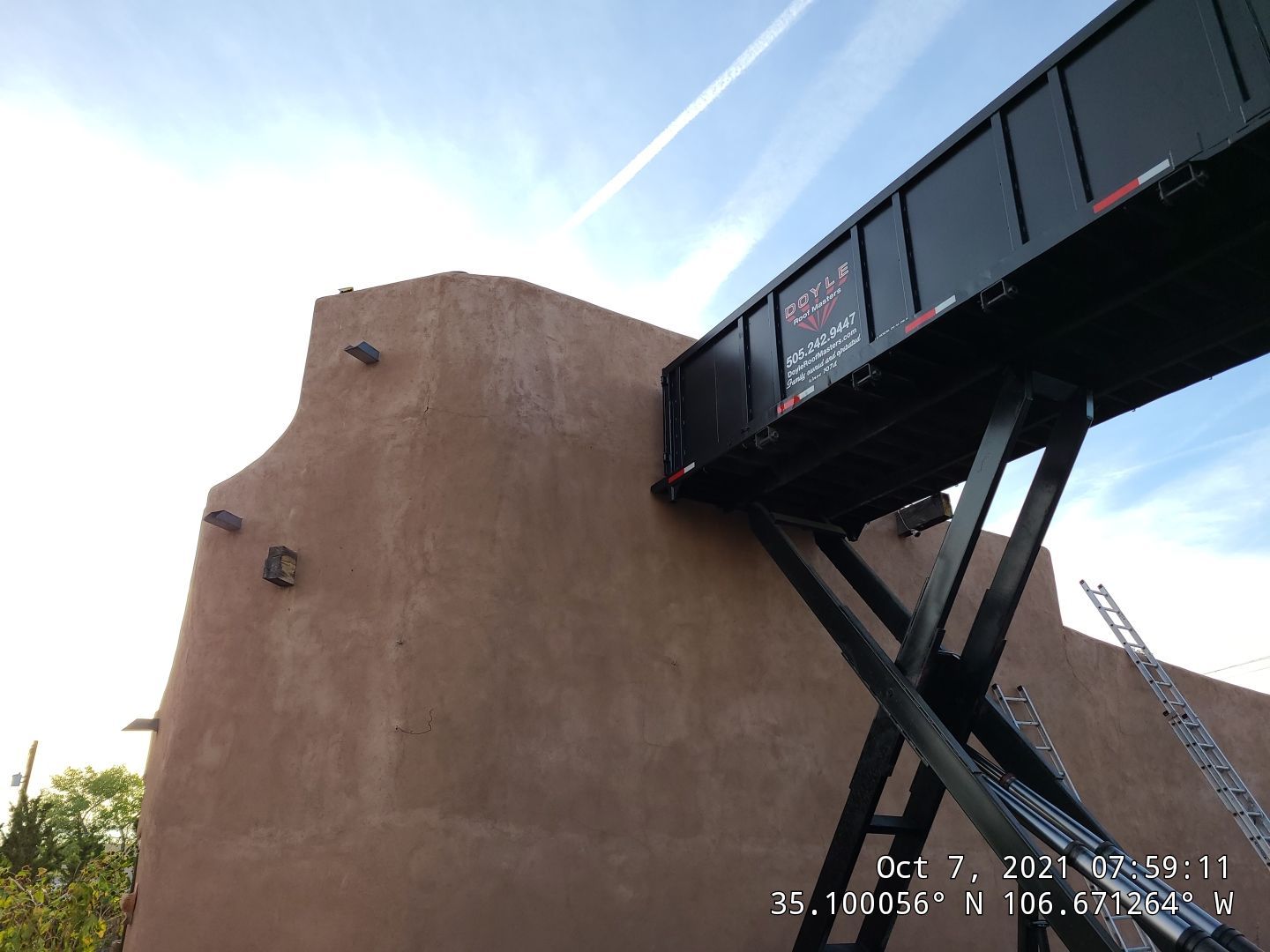 TPO Roof Replacement on entry of Albuquerque Restaurant by Doyle Roof Masters Inc