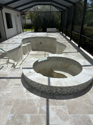 Textured Marble Pool Deck - Bonita National Golf & Country Club
