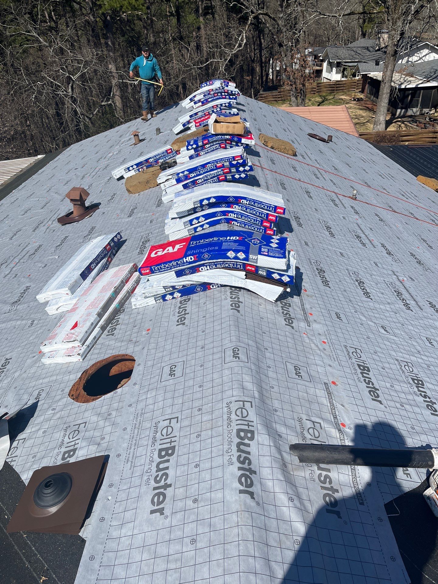 Residential Roof Replacement With GAF Architectural Shingles in Hot Springs by Temple Roofing and Exteriors