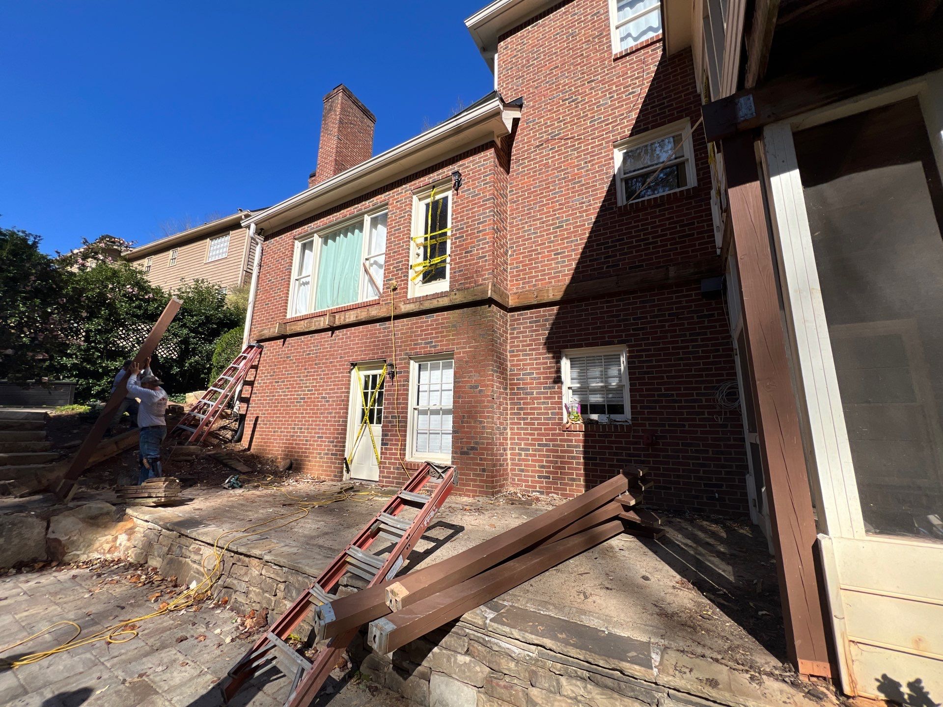 Timbertech LED Light Installation on Wood Deck Build in Marietta, GA by Nelson Exteriors 