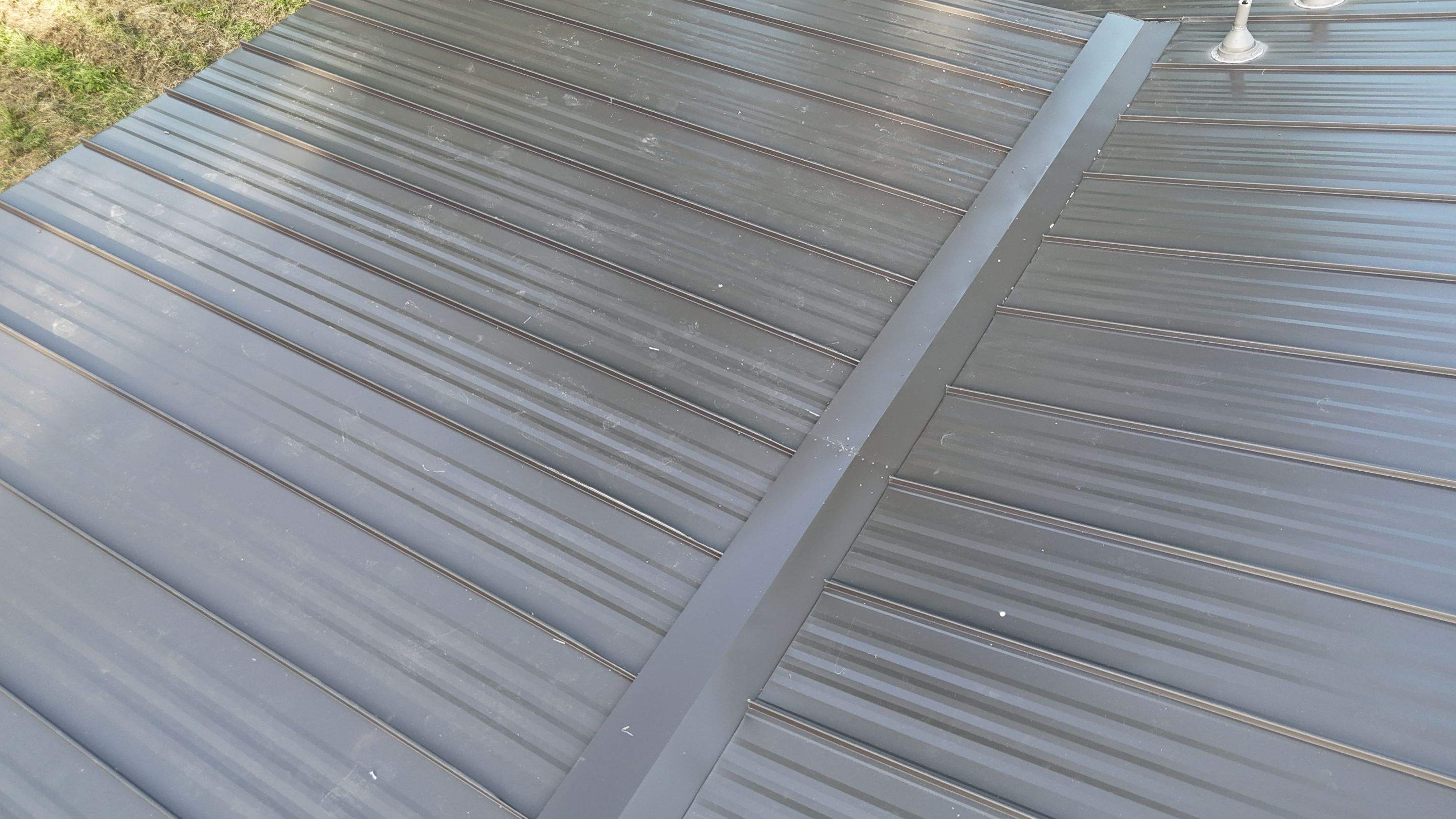 Dark Bronze - L&A Standing Seam with Striations by RoofsOnly.com