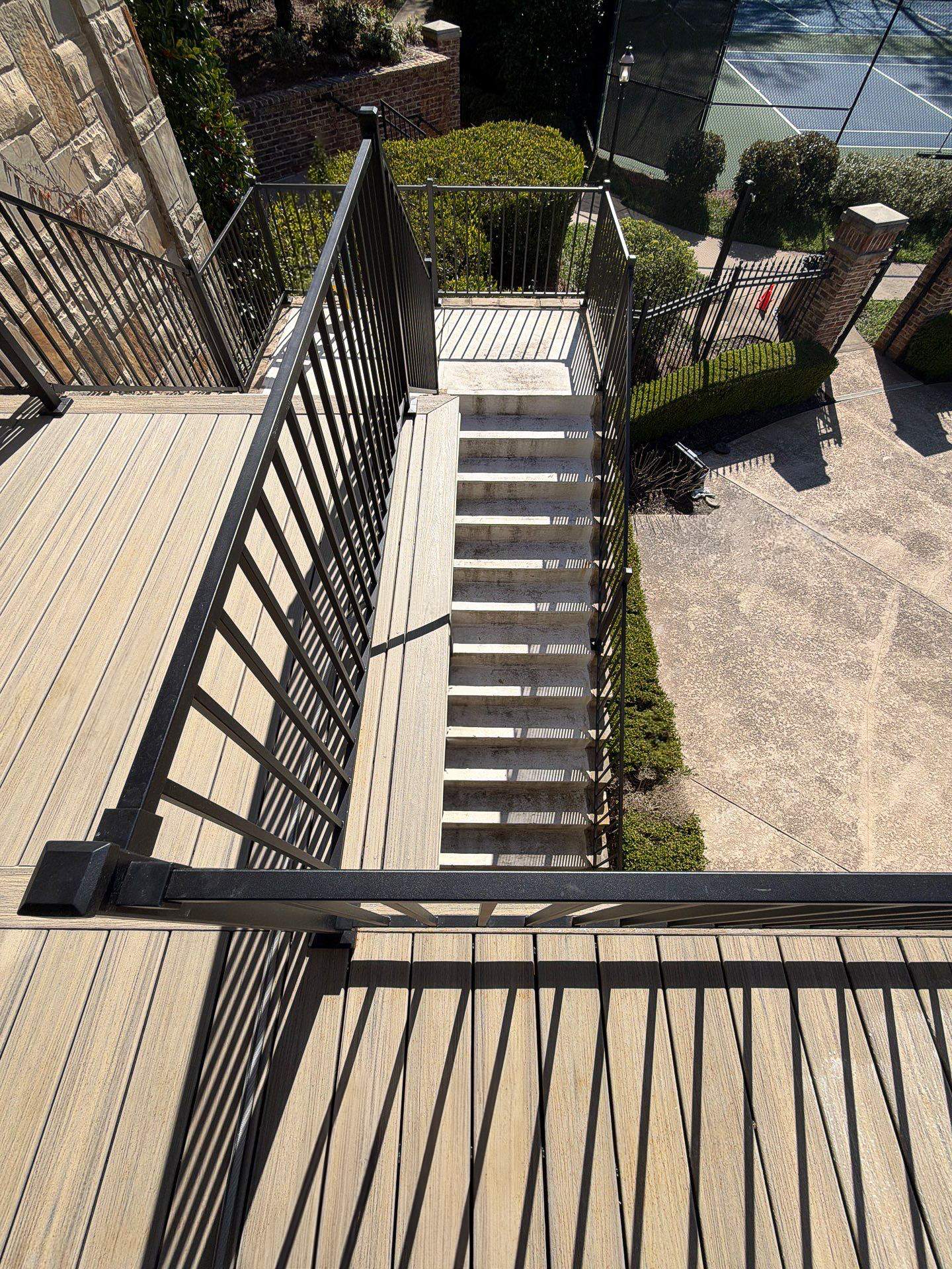 Alpharetta, GA Trex Deck Floor Resurface, Steel Railing Install, and Metal Roof Replacement by Nelson Exteriors