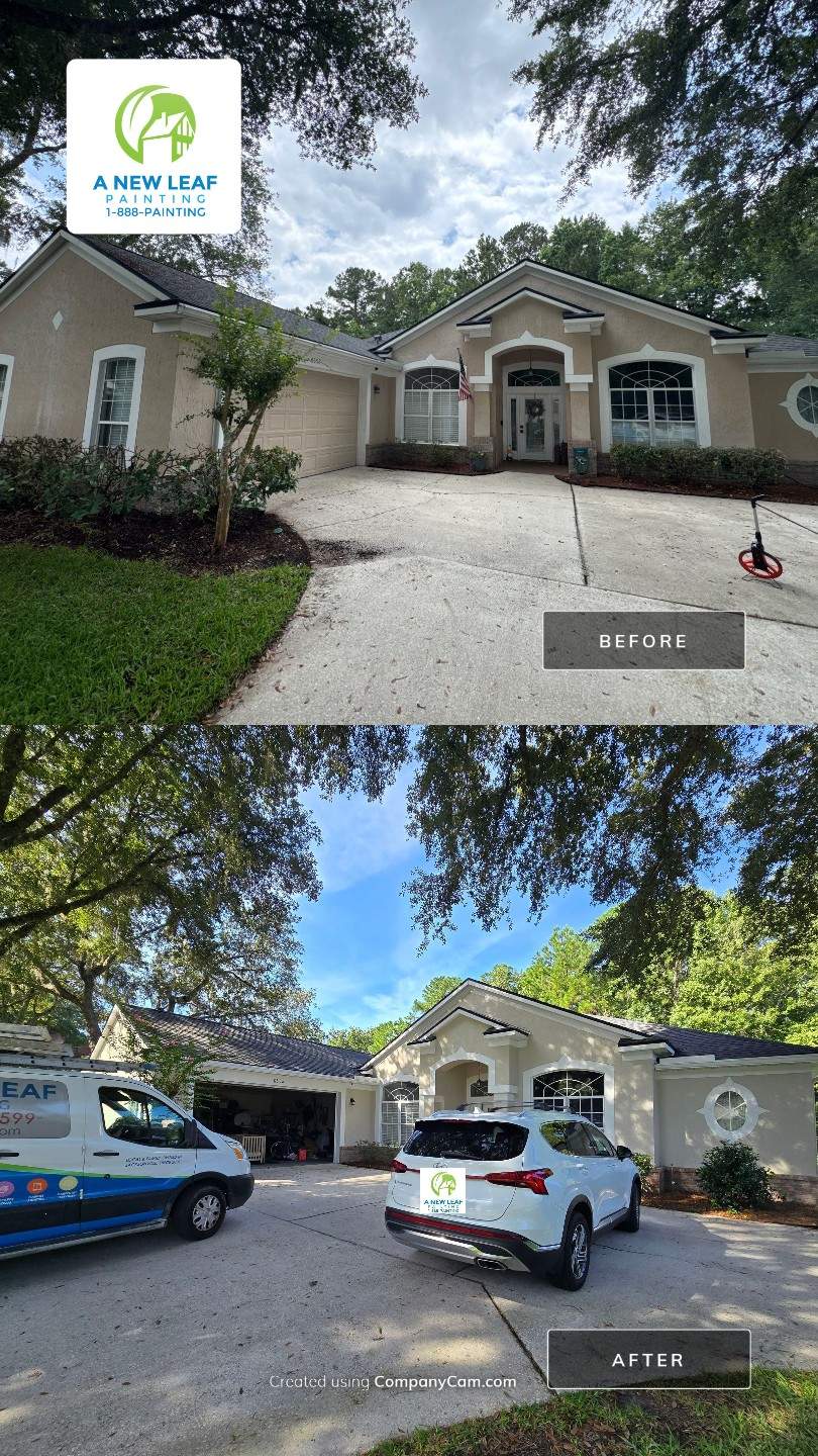 Stucco Exterior Painting & Extensive Prep in East Hampton | Jacksonville, FL 32256 by A New Leaf Painting, LLC