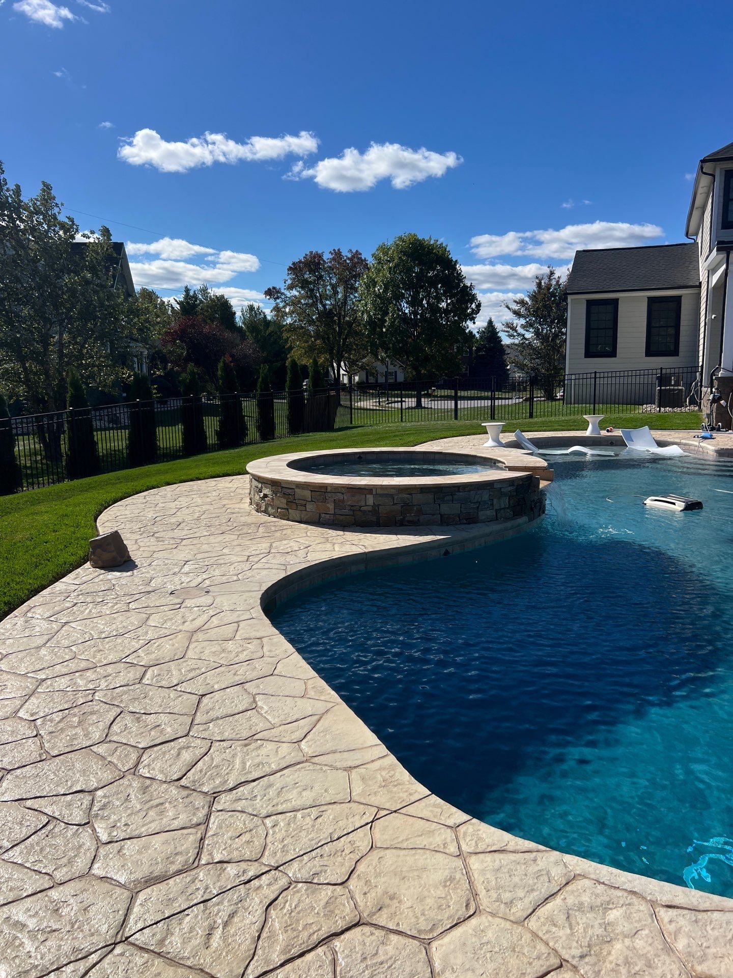 Stamped Concrete Pool Deck  by Architectural Concrete Design