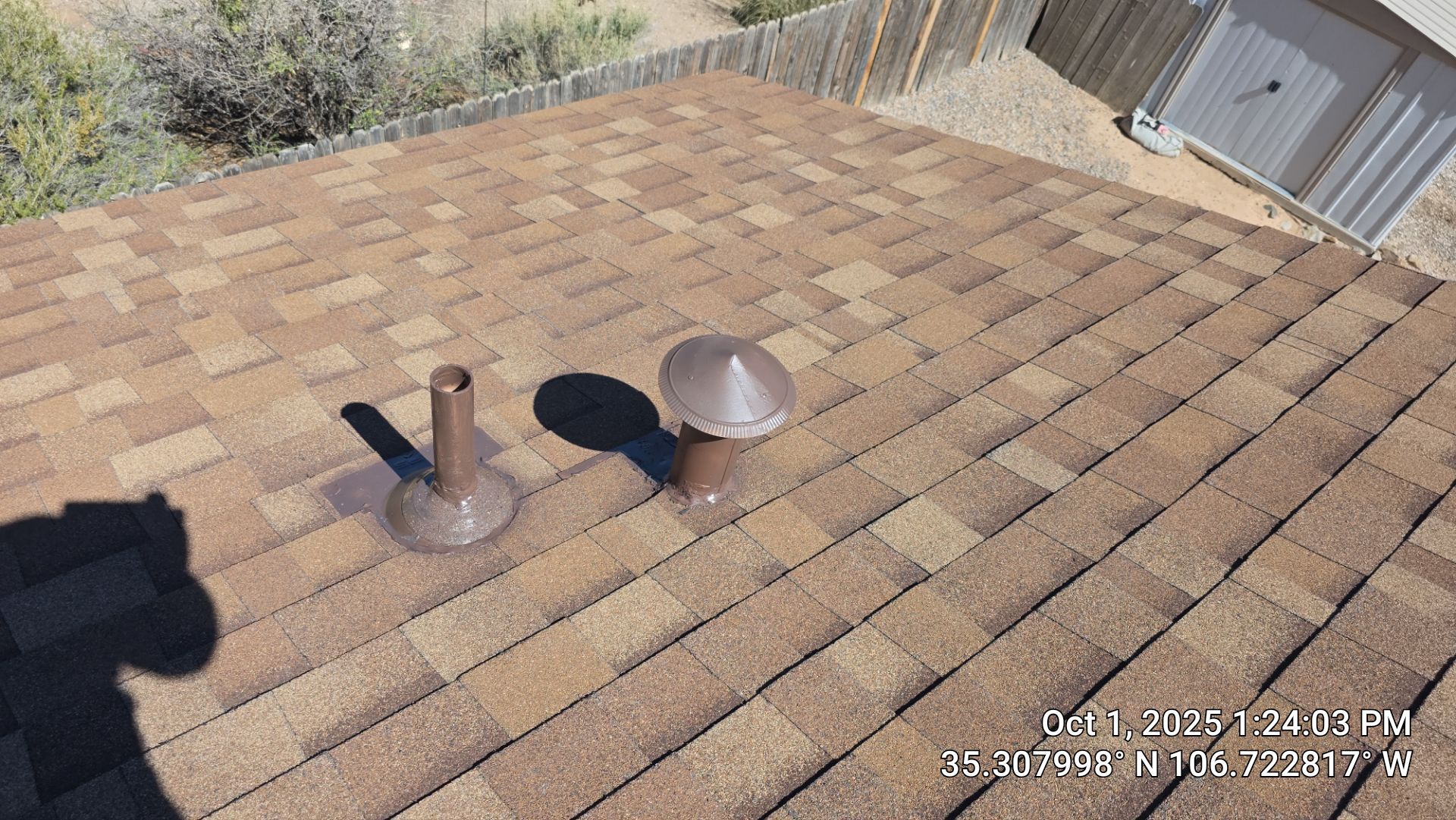 Oakridge Desert tan shingles in Chimayo Meadows by Doyle Roof Masters Inc