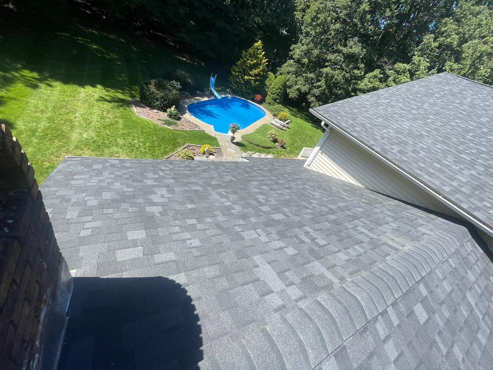 Residential Roofing Installation using Owens Corning TruDefinition Duration AR - Onyx Black & New Siding Using Mainstreet Charcoal Gray by A Plus Exterior
