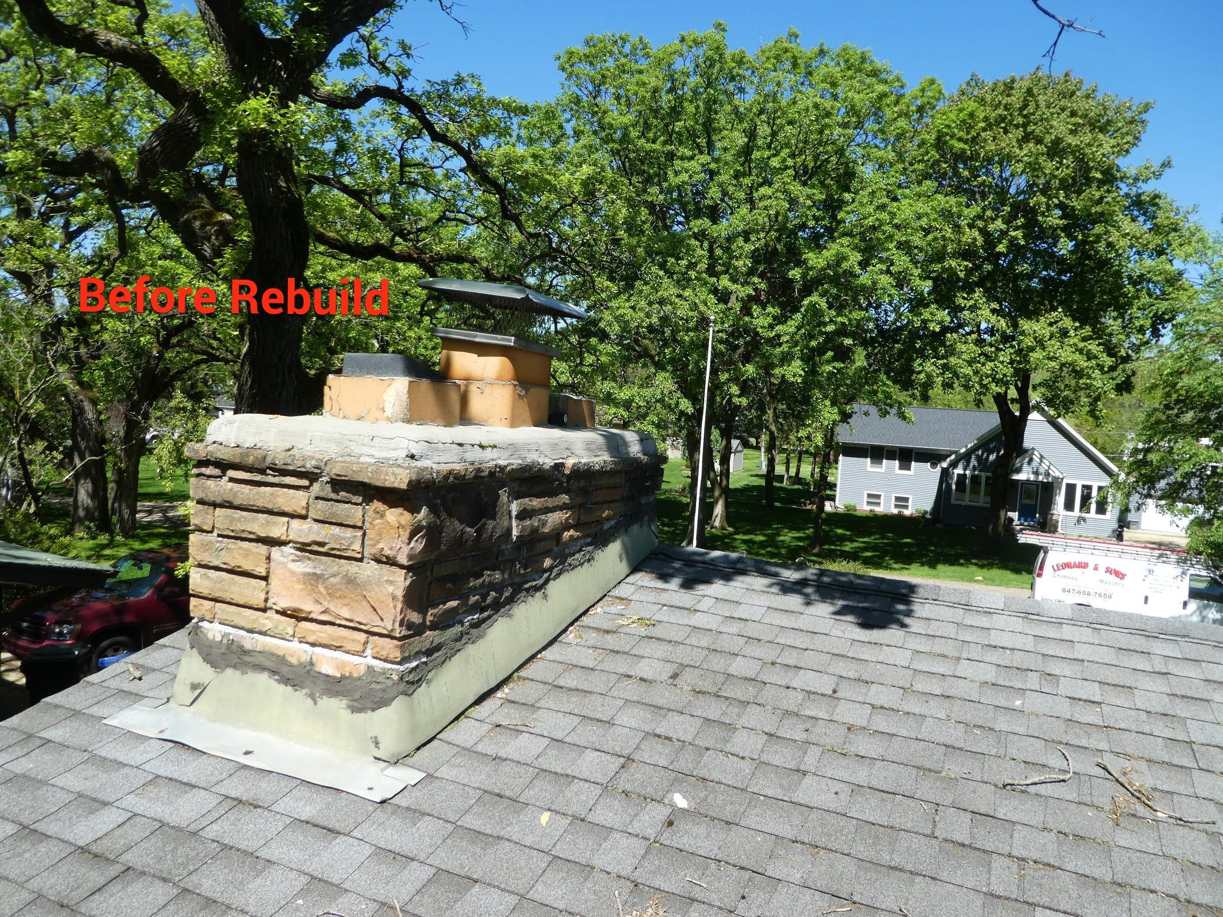 Complete Chimney Tear Down & Rebuild by Leonard and Sons Building Services, Inc. 
