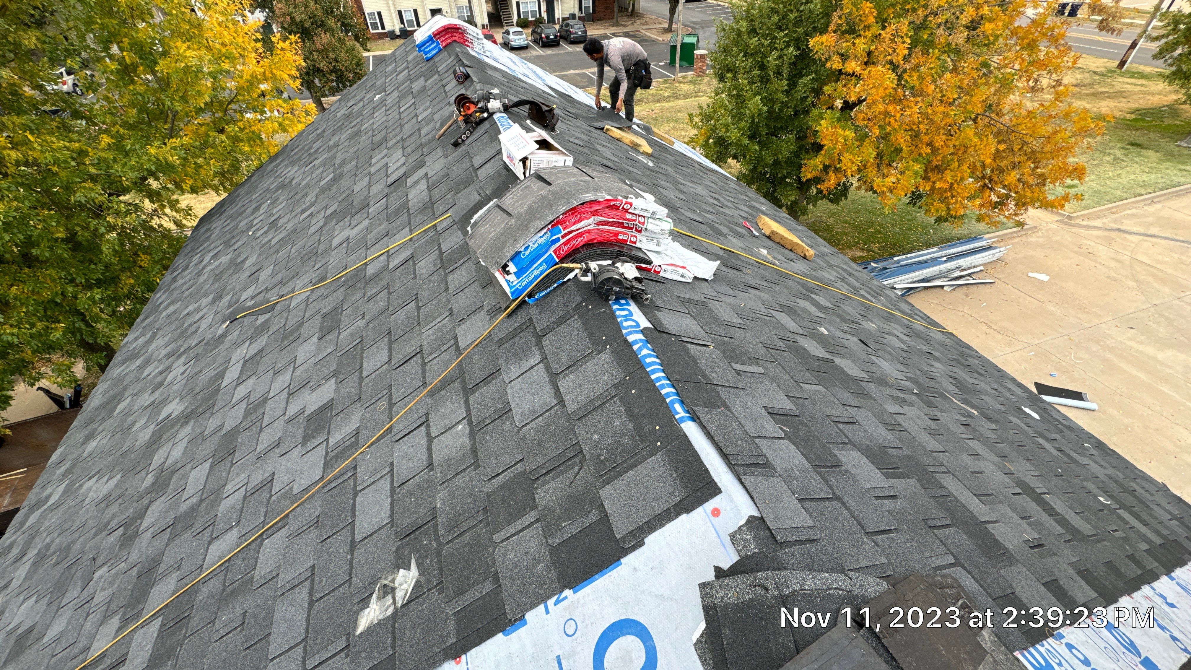 Commercial Roofing Installation using Certainteed Belmont IR by Castillo Roofing