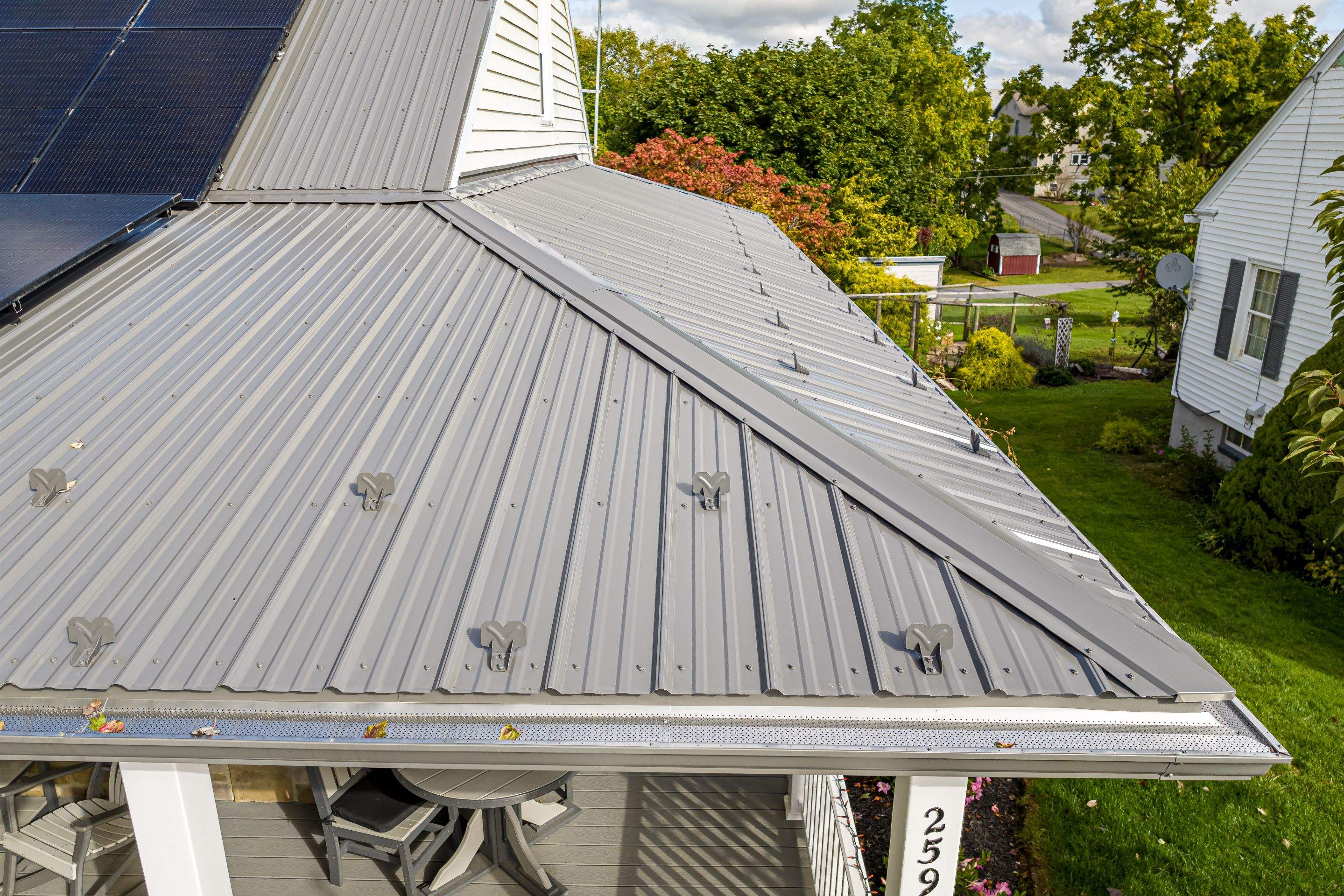 Metal Roof-pewter gray   New deck by Esh Builders