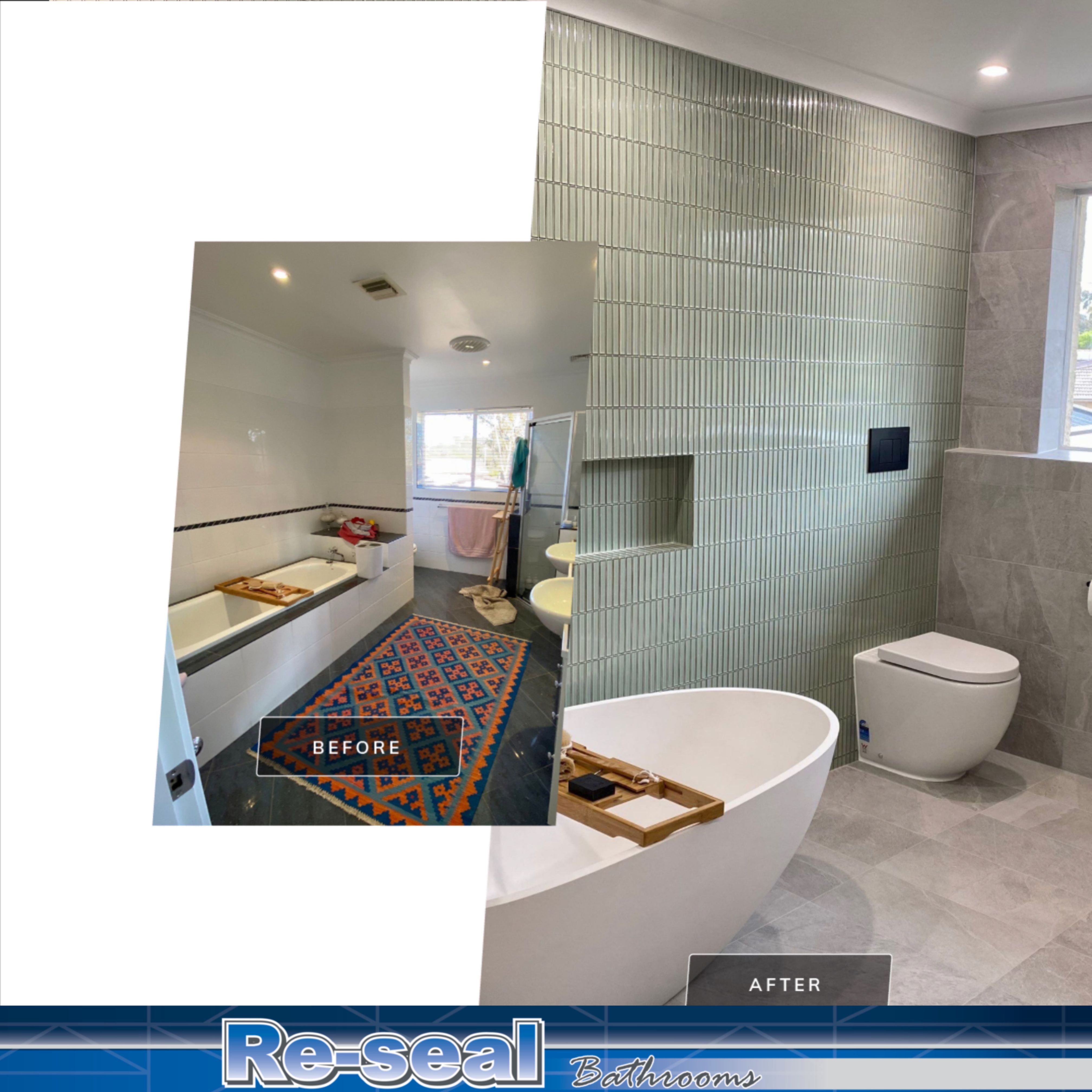 Bathroom Renovation using XROCK 36W White natural 300 x 600 by Re-seal Bathrooms