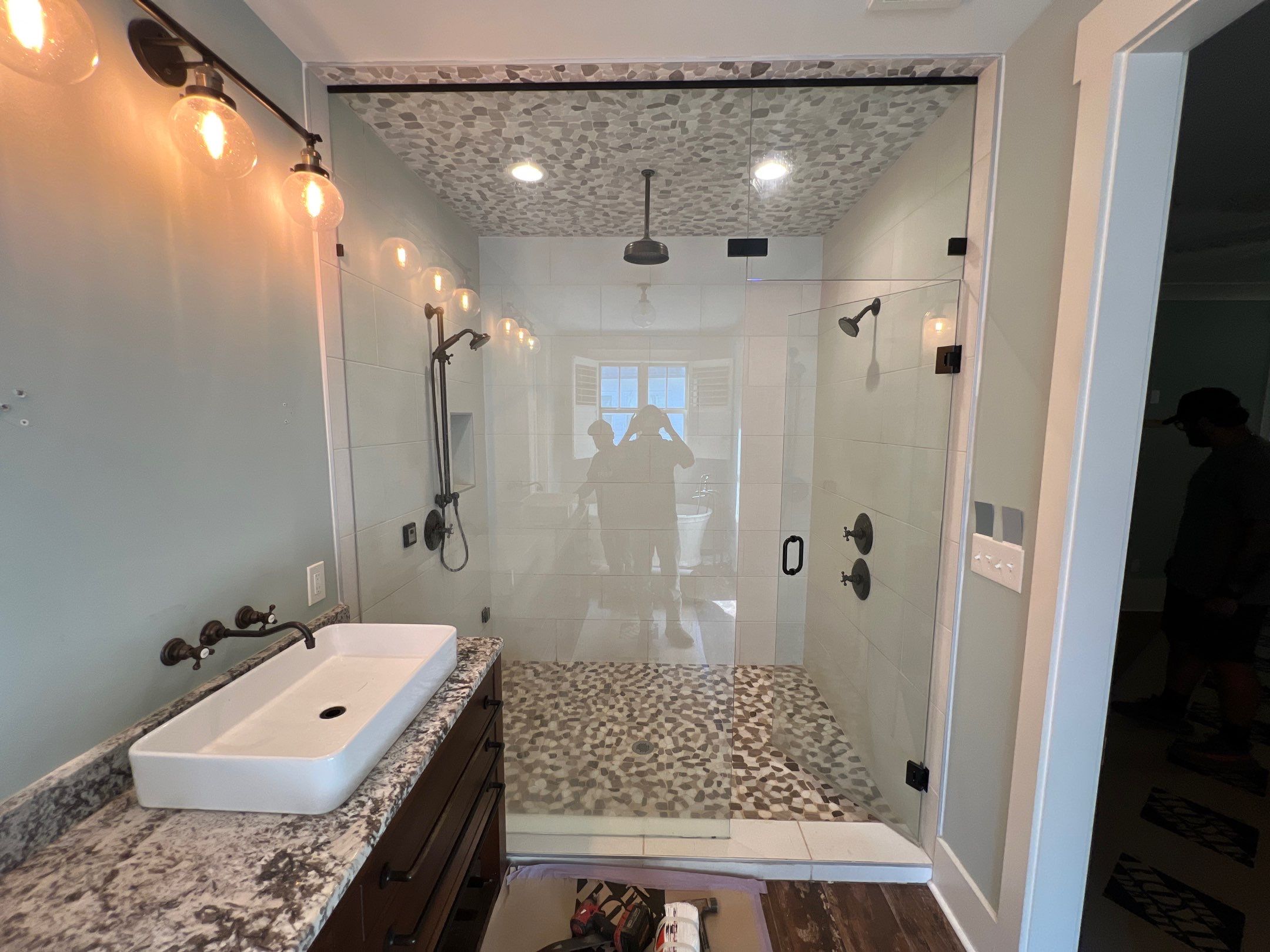Master Bathroom Remodel With Subway Tile and Rainfall Shower in Kennesaw by Swift Home Renovations