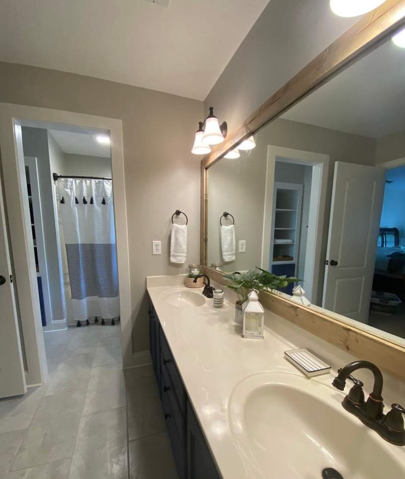 Russet Master Bath by Pillar and Pine