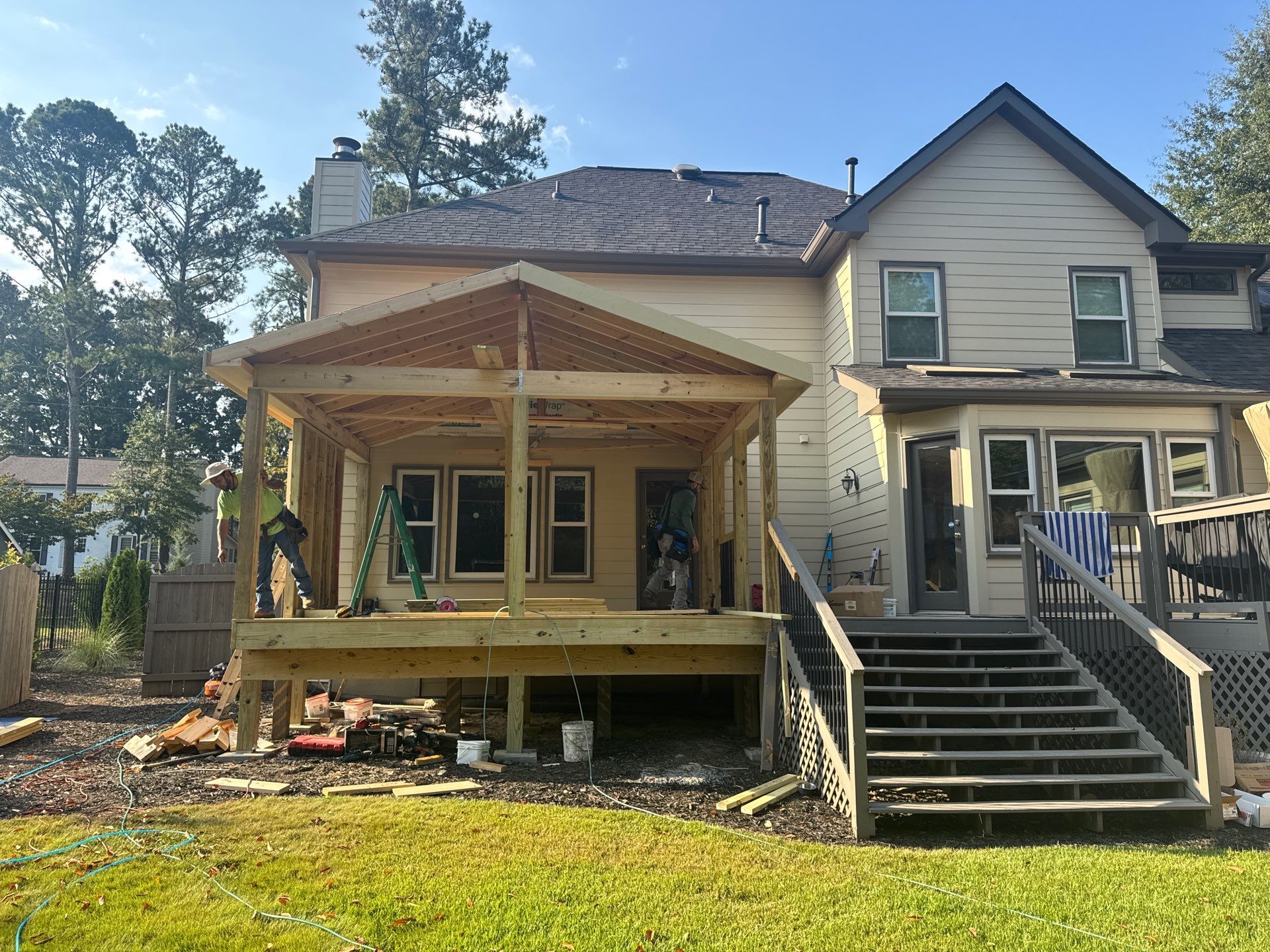 Custom Multi-Level Composite Deck and Screened-In Porch in Marietta by Swift Home Renovations
