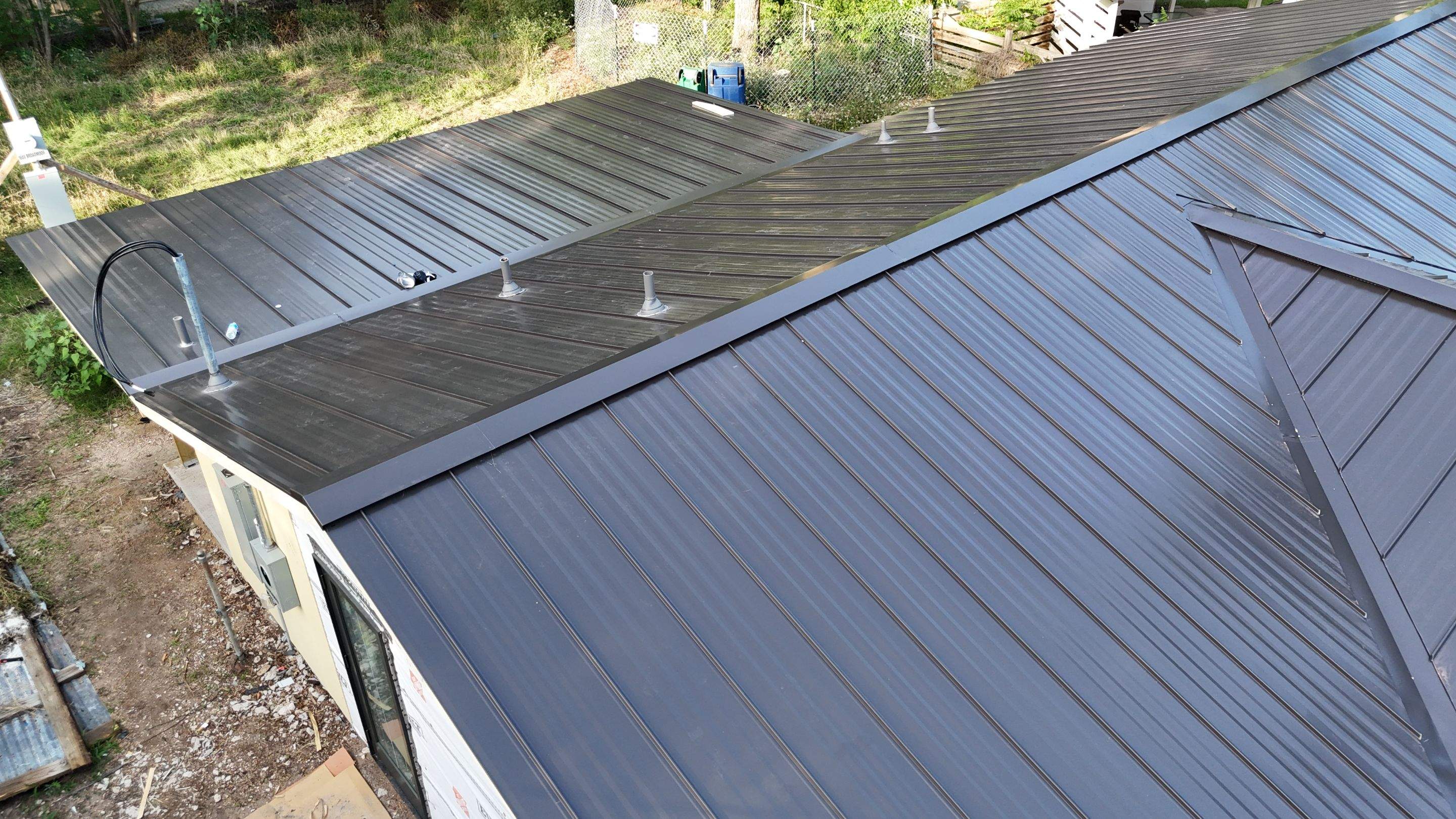 Dark Bronze - L&A Standing Seam with Striations by RoofsOnly.com