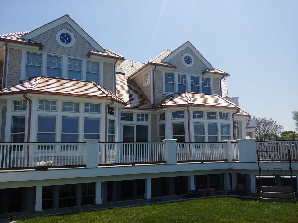 Gutter Installation using 6" Half Round Copper Gutter in East Sandwich, MA by Gutter Pro Enterprises