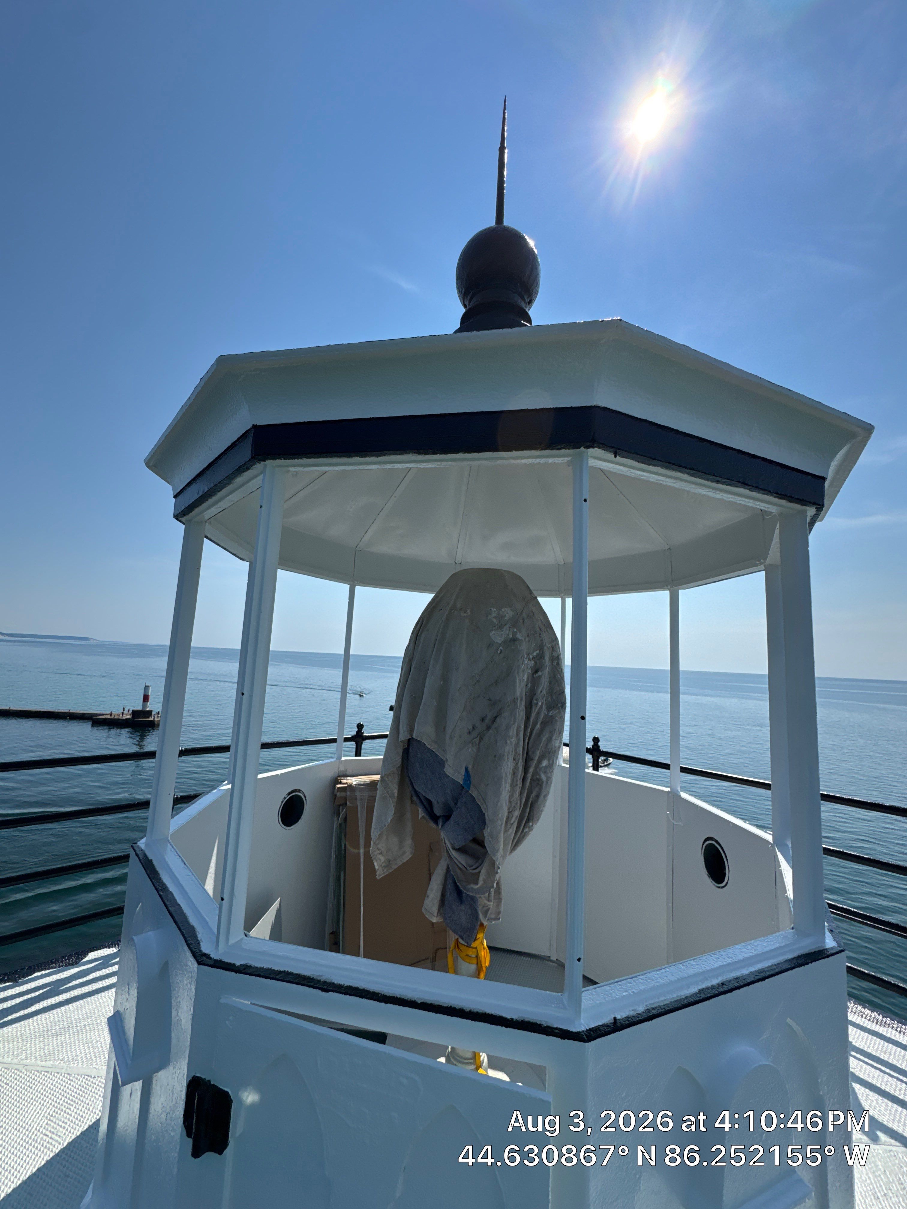 Historical Restoration and Coating of Frankfort North Breakwater Lighthouse by Finkle Preservation & Construction 