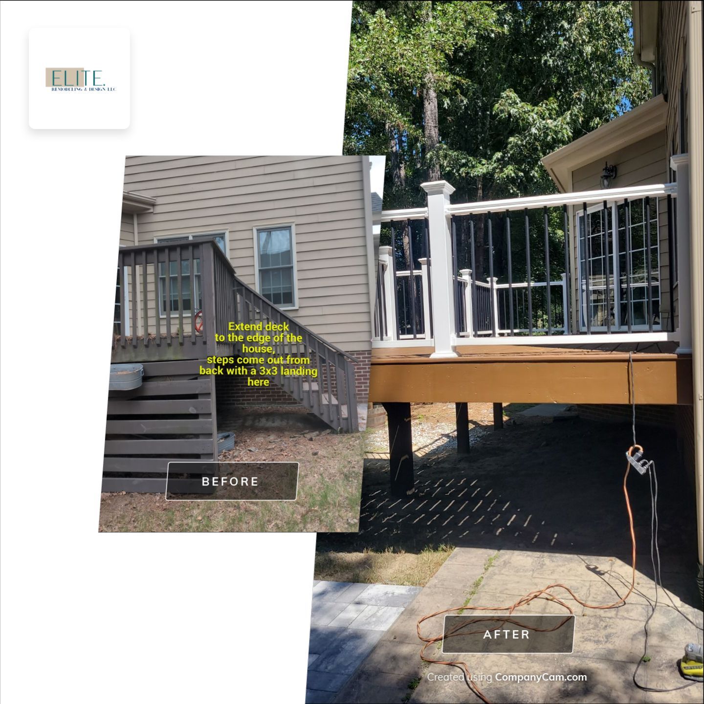 Fuquay-Varina Outdoor Upgrade – Composite Deck & Paved Landing by Elite Remodeling and Design LLC