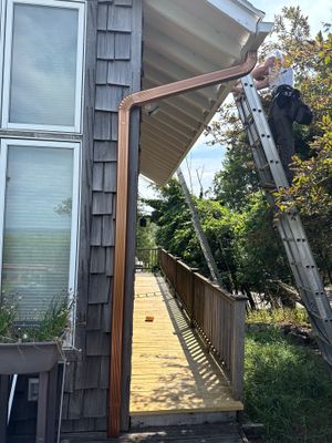 Coppertone Gutter and Downspout Installation in Empire, Michigan