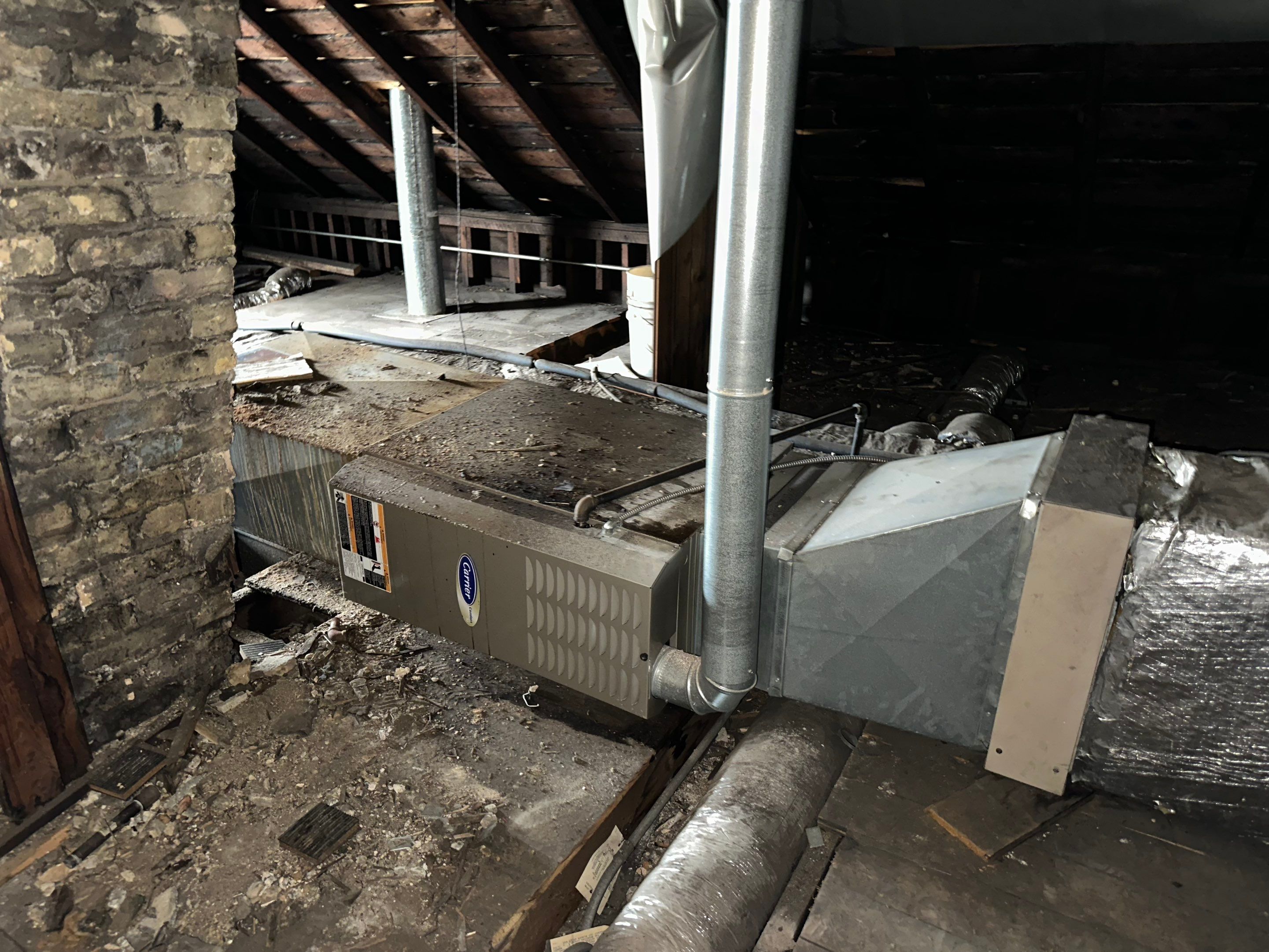 Hybrid Heat Pump System Attic Installation by MMDS