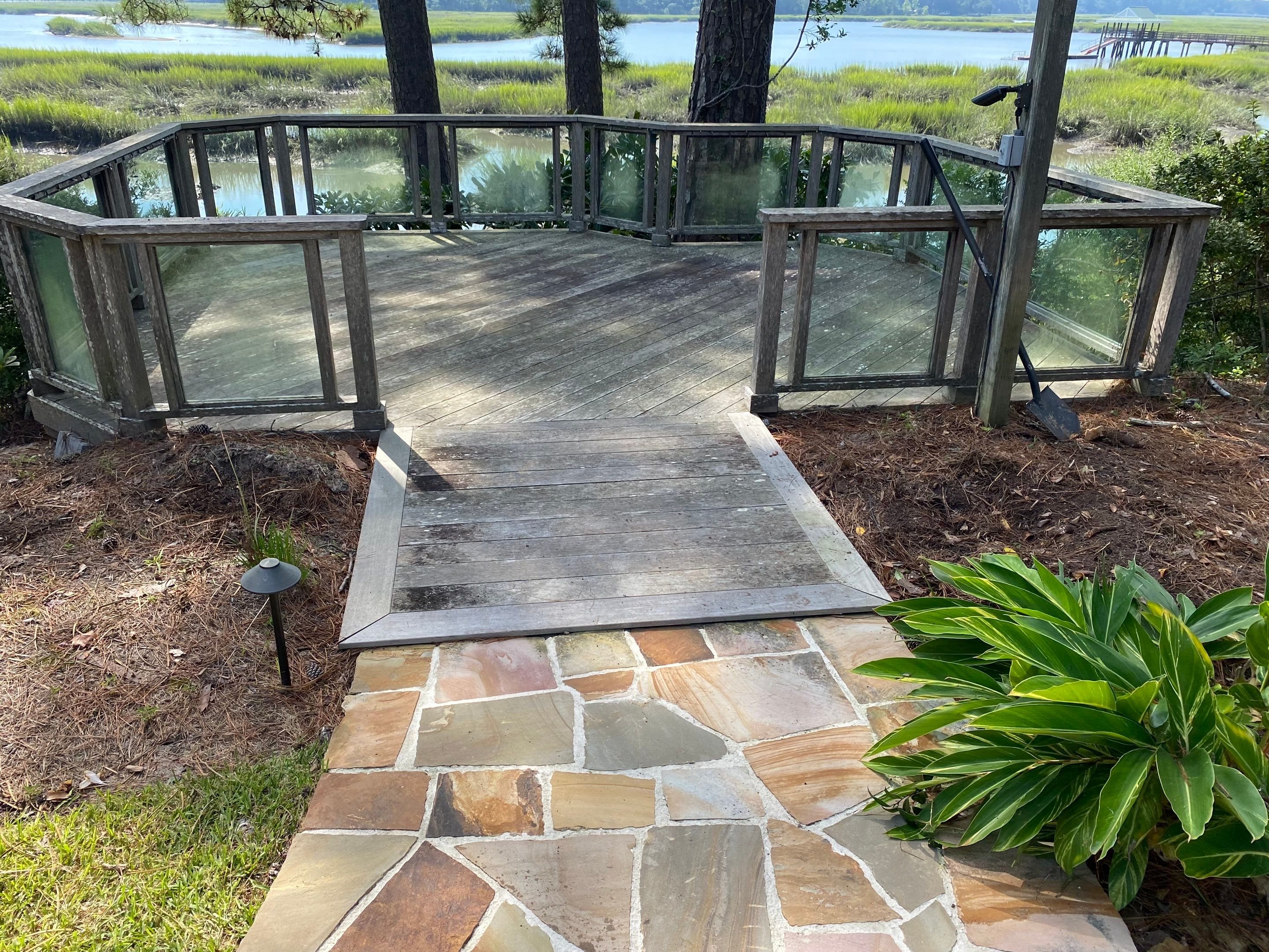 Natural Flagstone Walkway and Patio Installation in Bluffton by Lowcountry Scapes, LLC