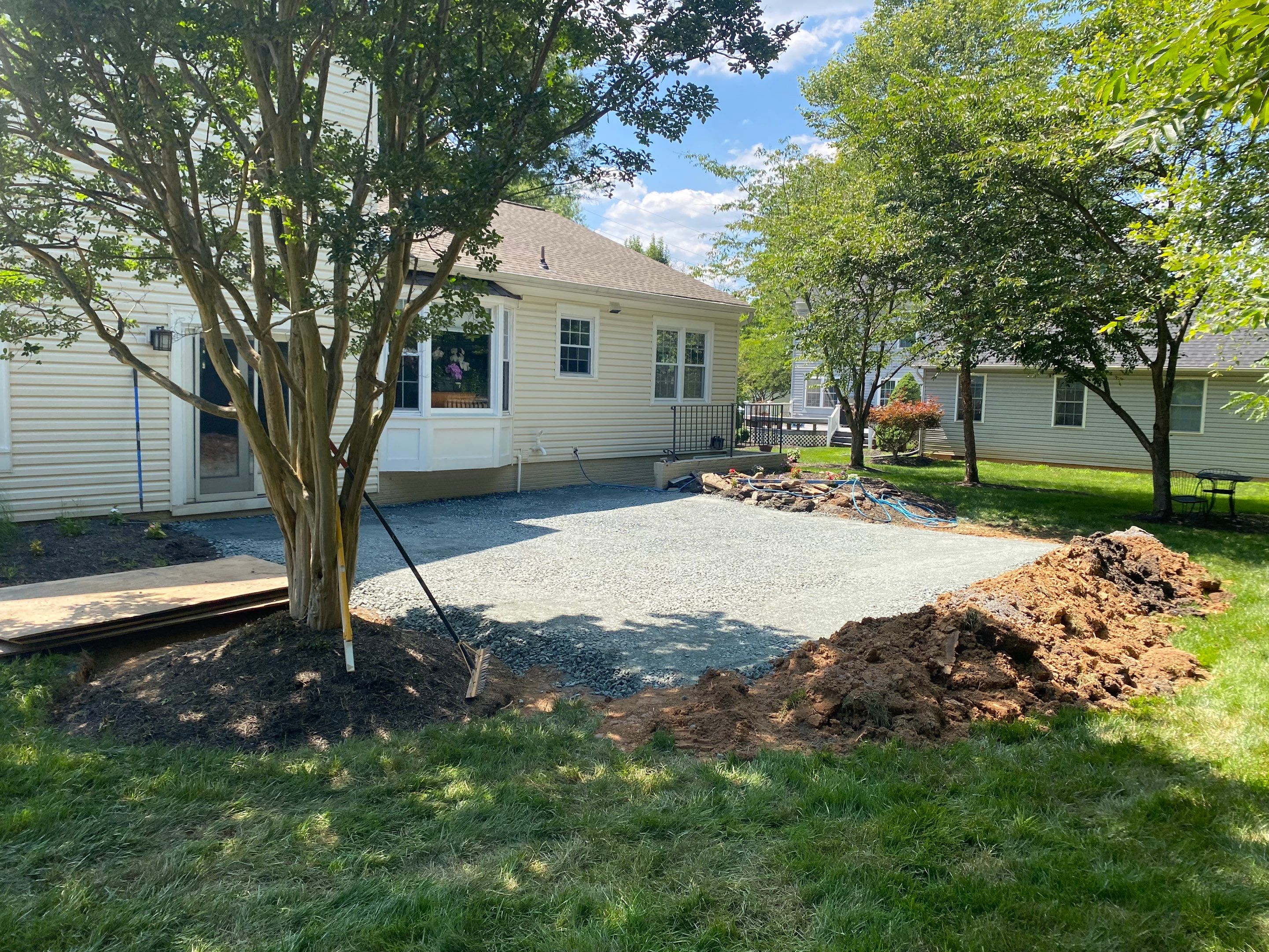 Backyard Transformation using Techo-Bloc Pavers by The Smet Companies, LLC