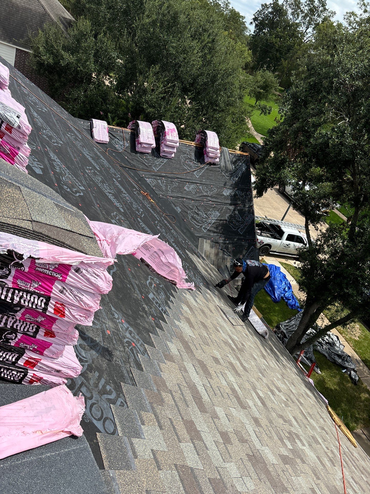 Residential Roofing Installation using Owen's Corning Duration (Lifetime) Shingles by Roof Repair Company