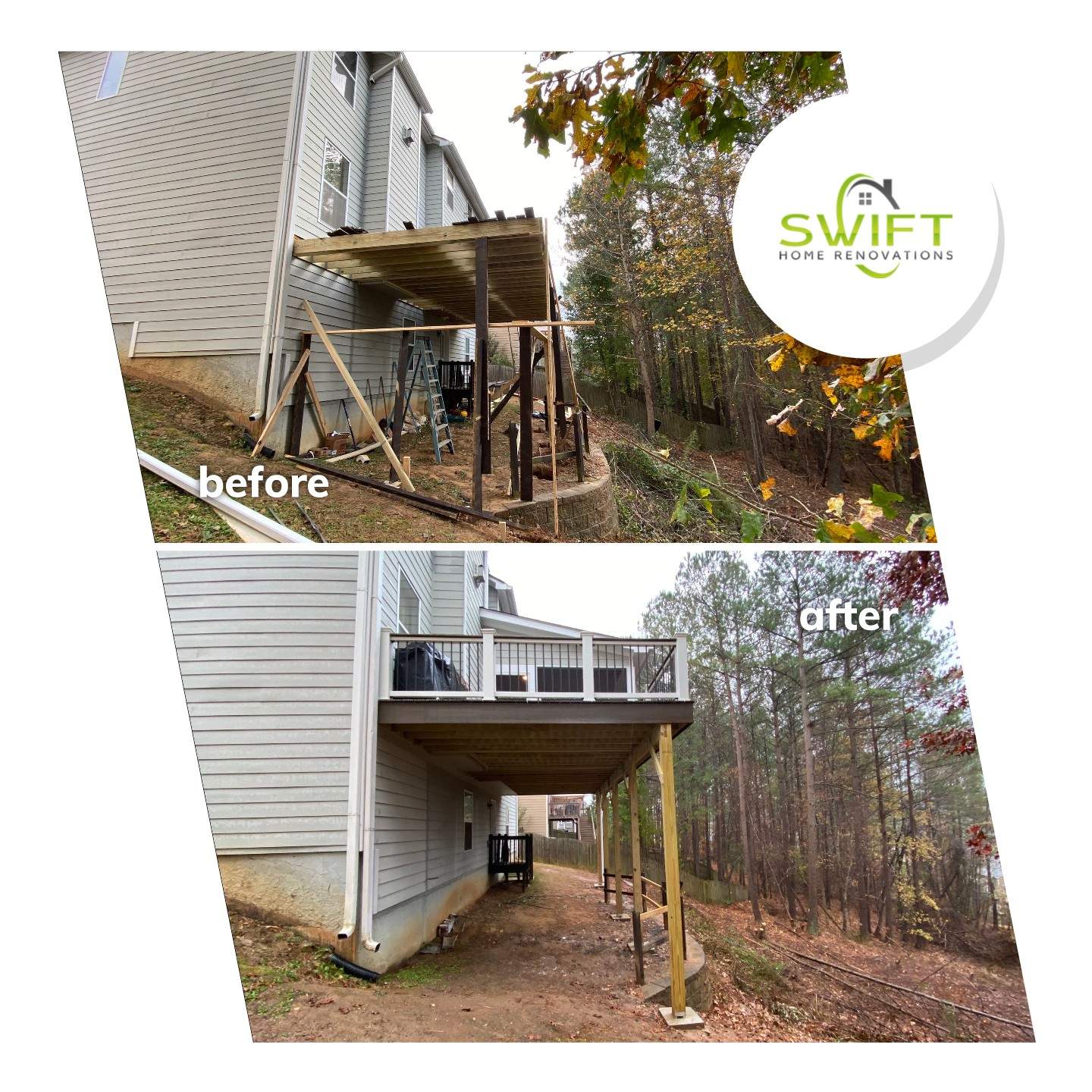 Elevated Screened Porch and Composite Deck Installation in Dallas by Swift Home Renovations