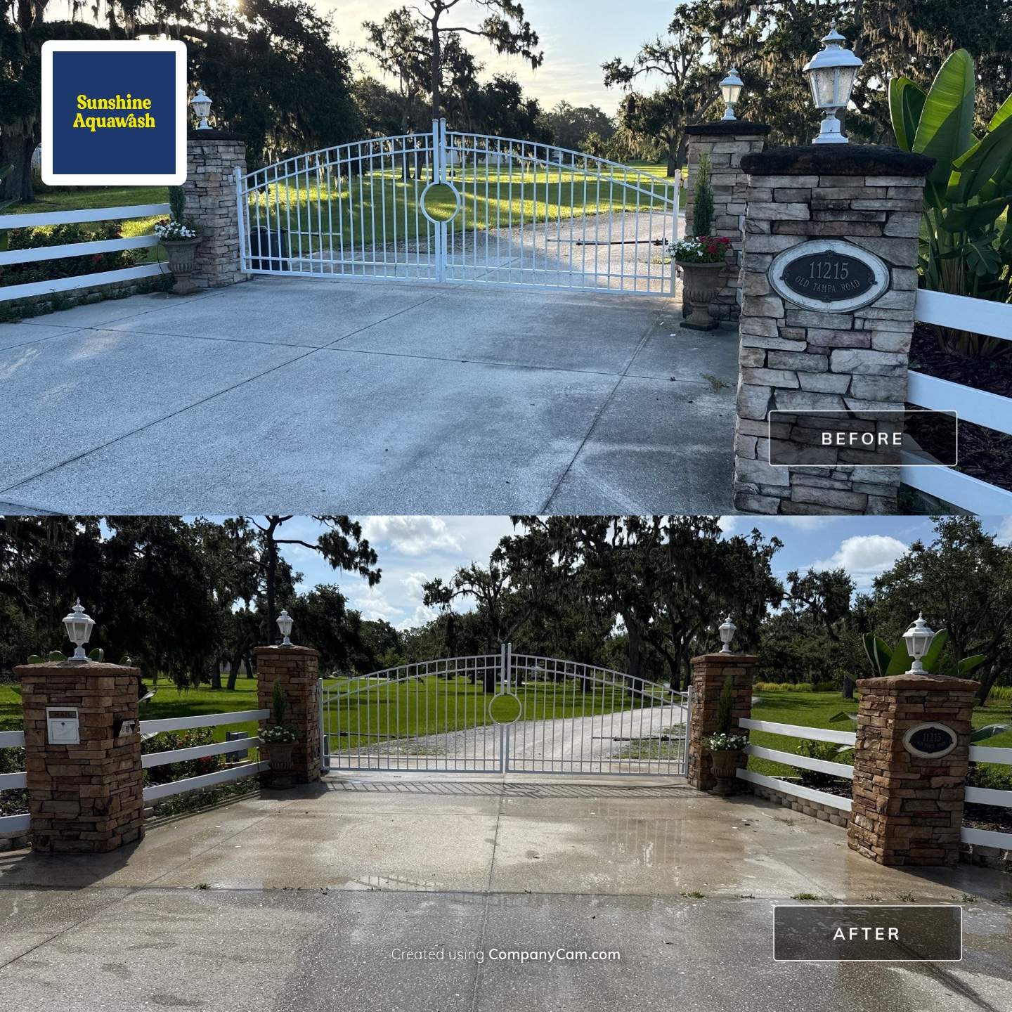 🐎 Vinyl Horse Fence, Entrance Cleaning + House Wash – Parrish, FL by Sunshine AquaWash