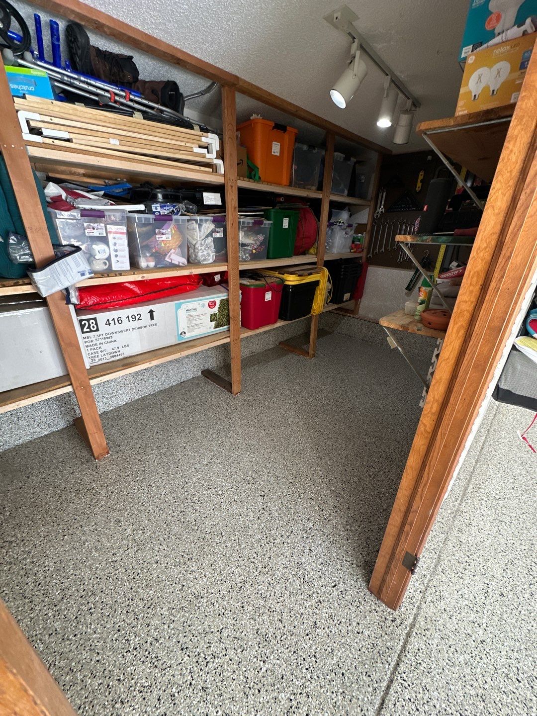 Two-Stall Epoxy Garage Floor Coating and Repair in Lincoln by Goat Coatings