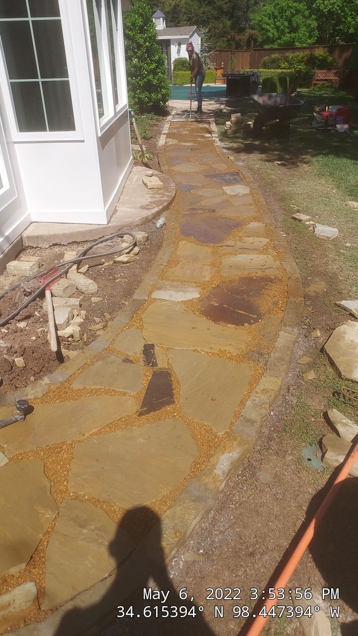 Flagstone walkway using Flagstone  by Clays Services Inc