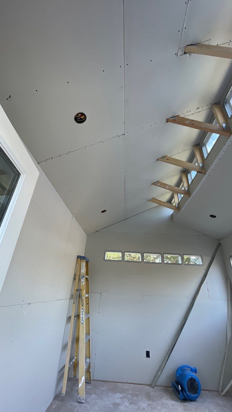 Outdoor Office Shed Interior Remodel in Longwood: From Drywall to Paint by HandyMangum