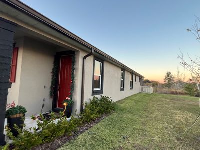 3X4 elbow Downspouts using Musket Brown Seamless Gutters in Lakeland FL