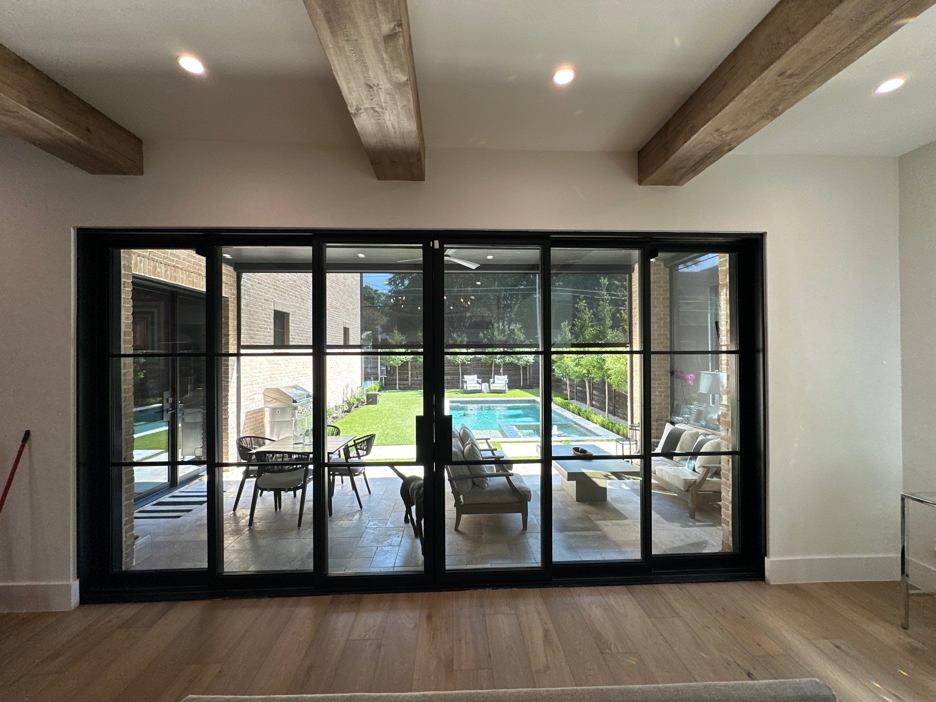 Custom 6-Panel Bi-Parting Sliding Pocket Door Installation in Dallas by Solara Custom Living