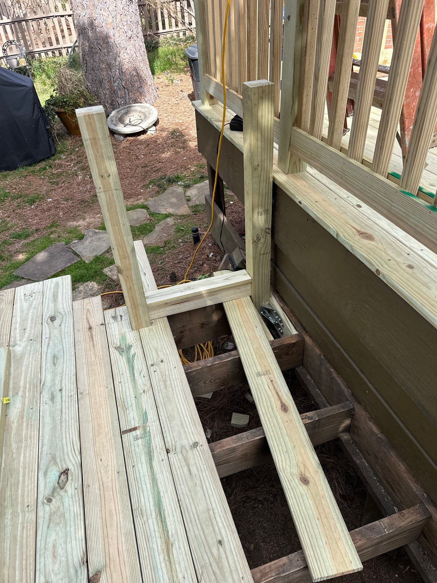 Wood Deck Resurface with Privacy Wall in Buckhead, GA by Nelson Exteriors