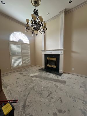 Wide-Plank Wood Flooring Replacement and Custom Herringbone Entryway
