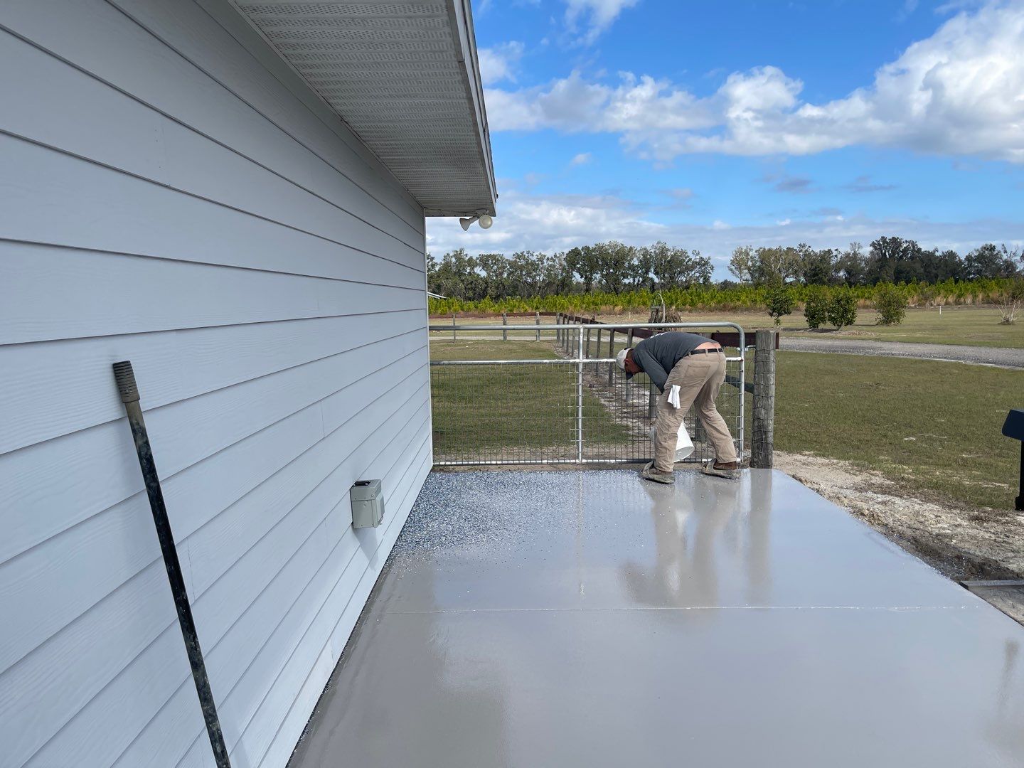Patio in Trenton, FL in Denim by Cross Creek Concrete Coatings