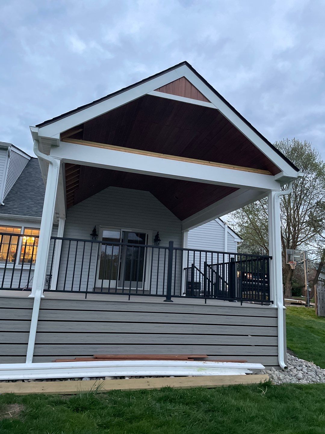 New deck With A frame porch In Morrisville PA by deck guardian
