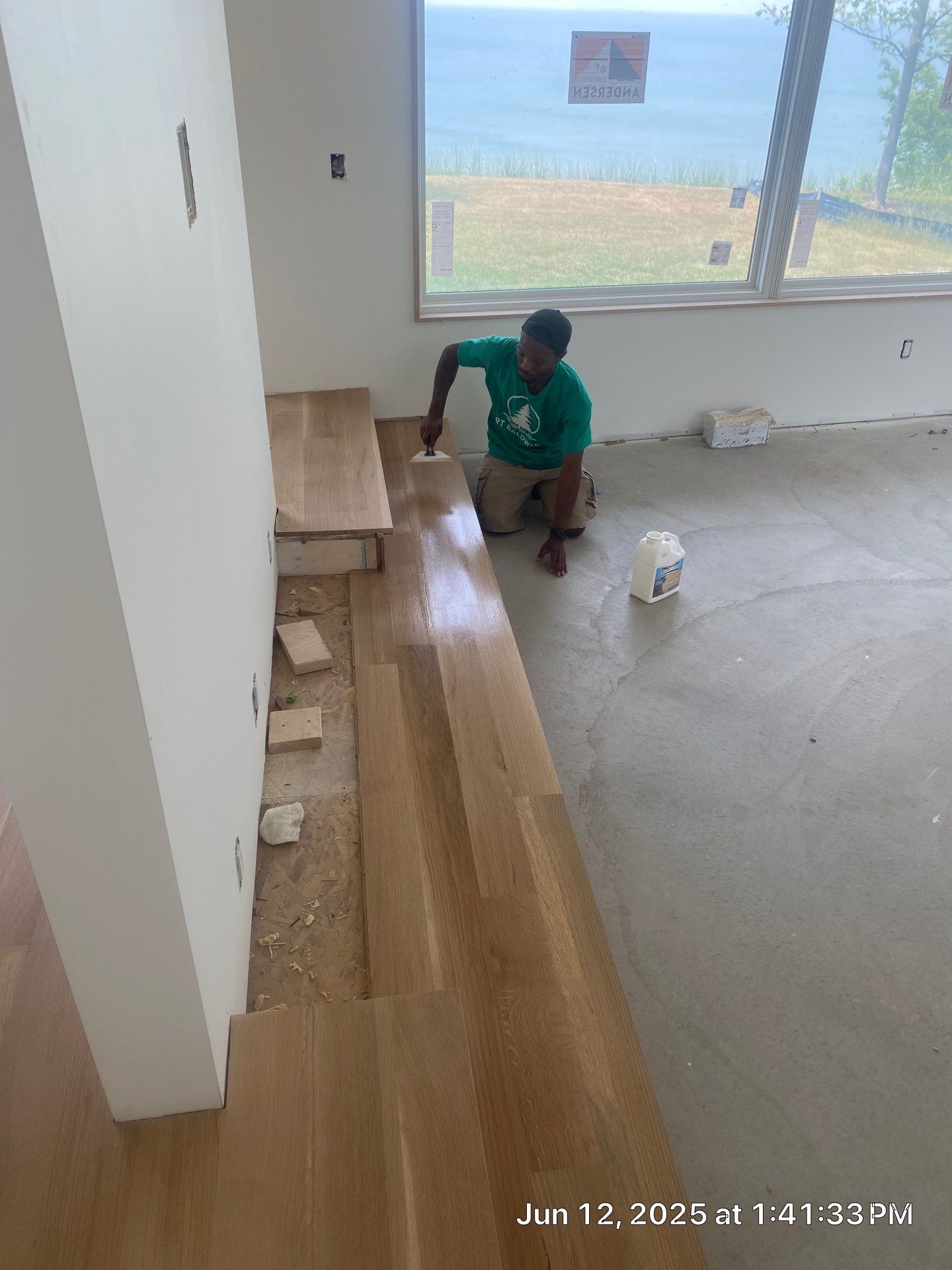 This project has it all!!!! Custom Flooring, Leveling Service, Custom Stair parts and pieces, risers, blue pad cover - all inclusive service from RTB! by RTBaldwin Hardwood Floors