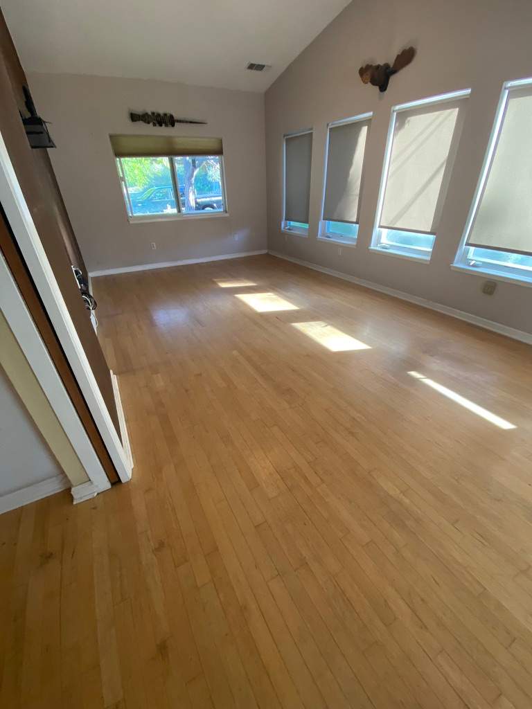 Former Gym Floors Refinished in Newcastle Residential Home by Footprints Floors South Sacramento