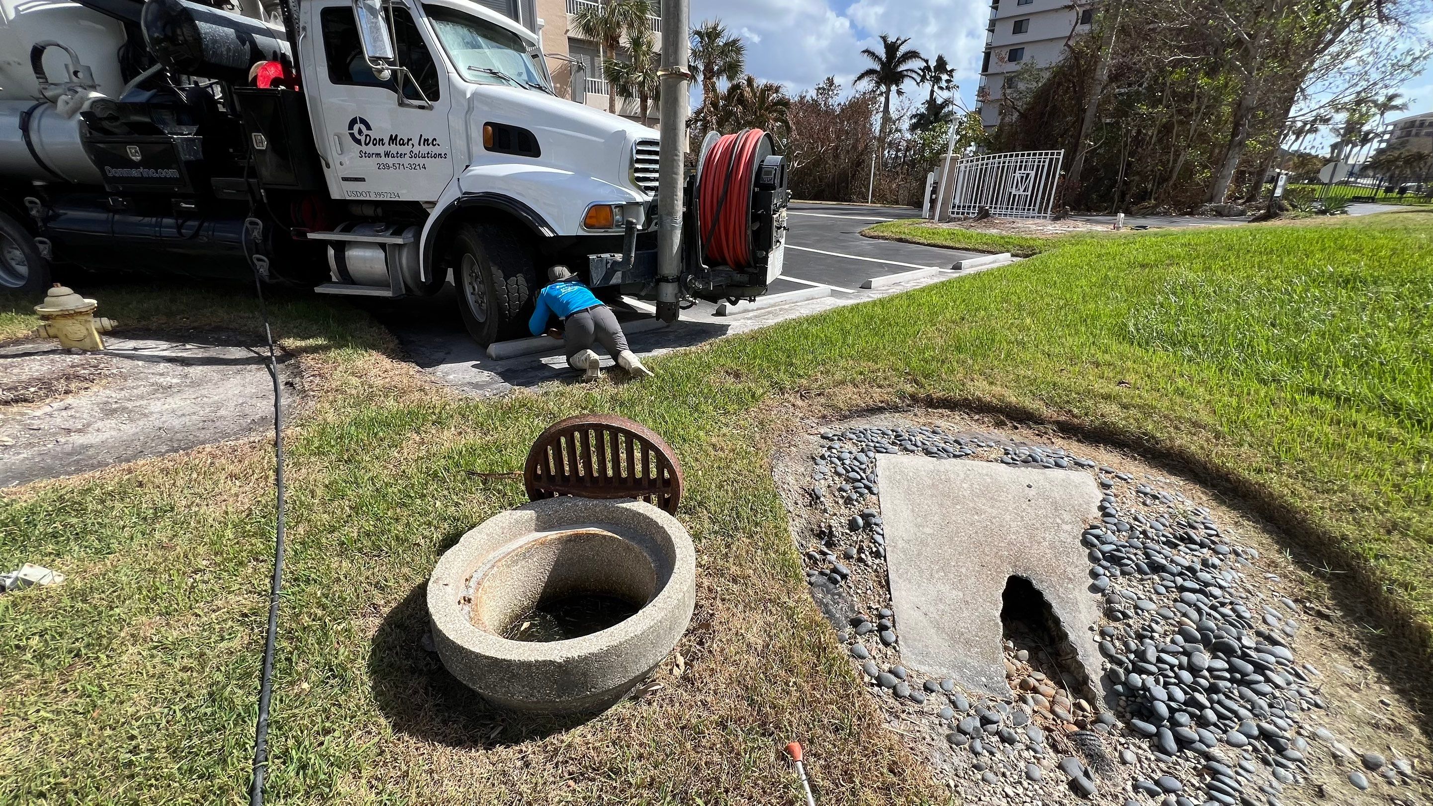 Condo Storm Water System Cleaning and Maintenance From Hurricane Ian by APS Power & Water