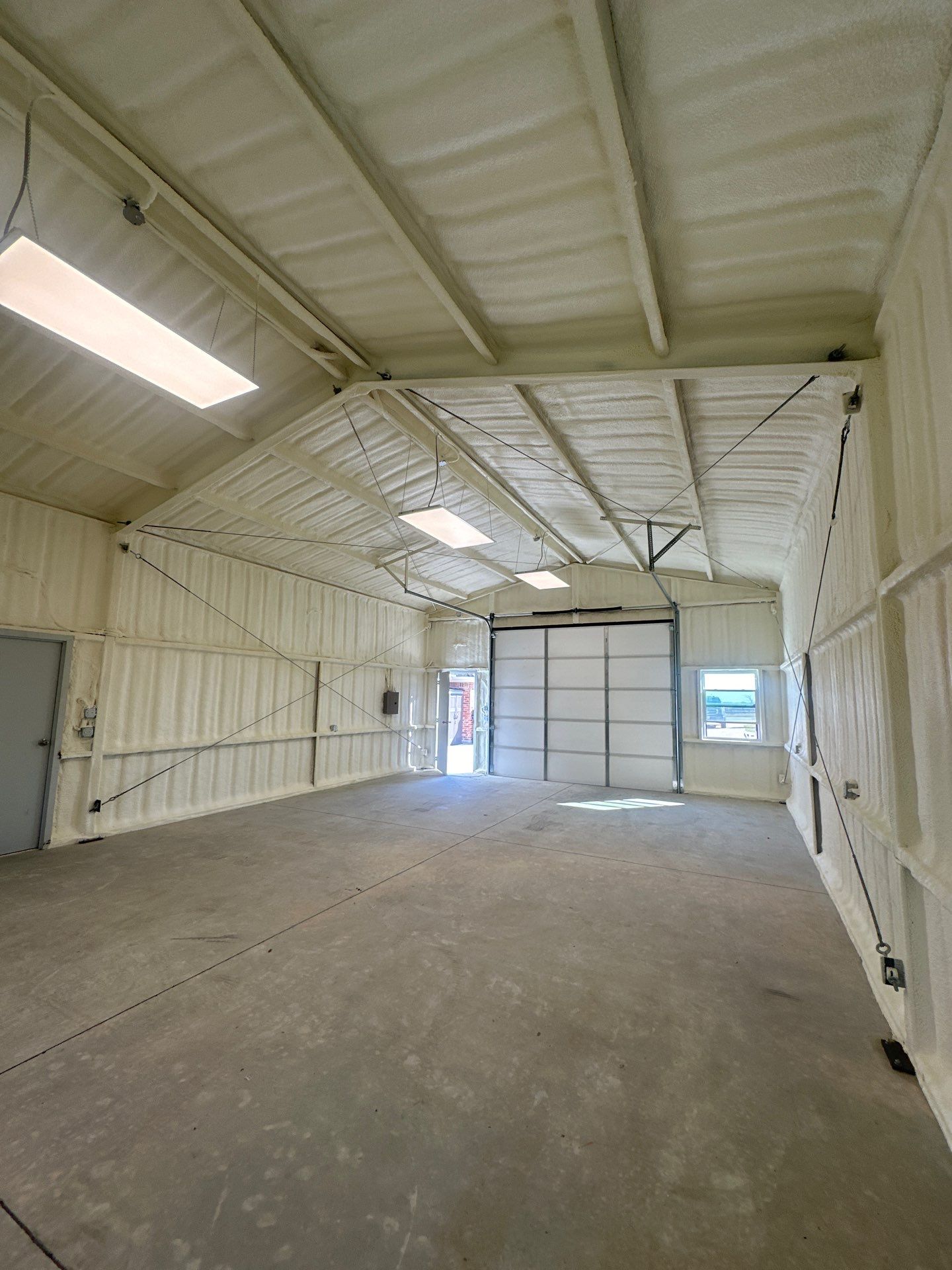 2" close cell foam on this new shop Sanger Tx  by Apex Insulation Solutions