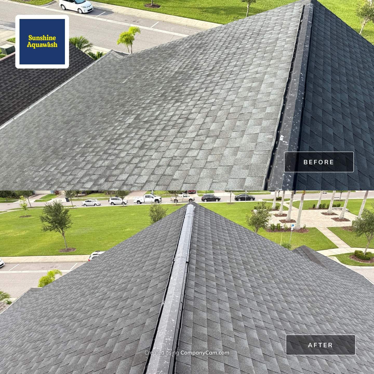 2-Story Asphalt Shingle Roof Cleaning & House Wash – Cypress Mill, Sun City Center, FL by Sunshine AquaWash