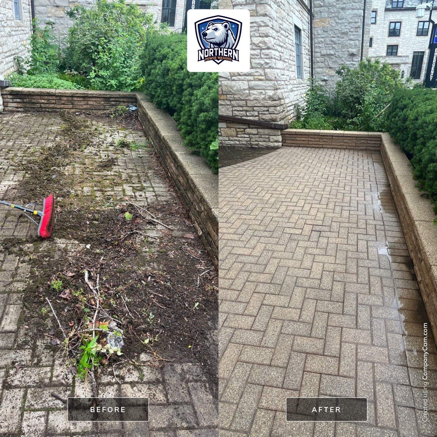 Brick paver cleaning. by Northern Power Washing LLC.