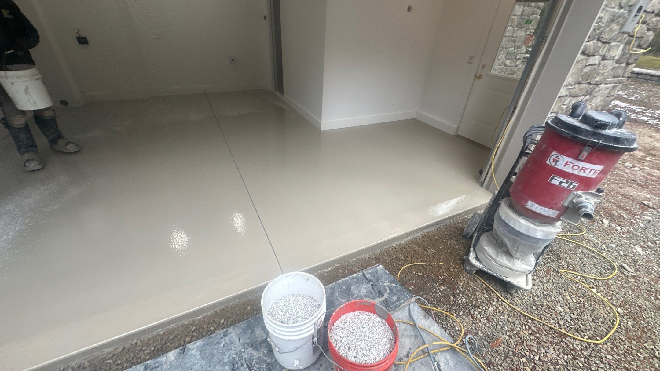 Garage Transformation using Claystone Hybrid by Croc Coatings, LLC