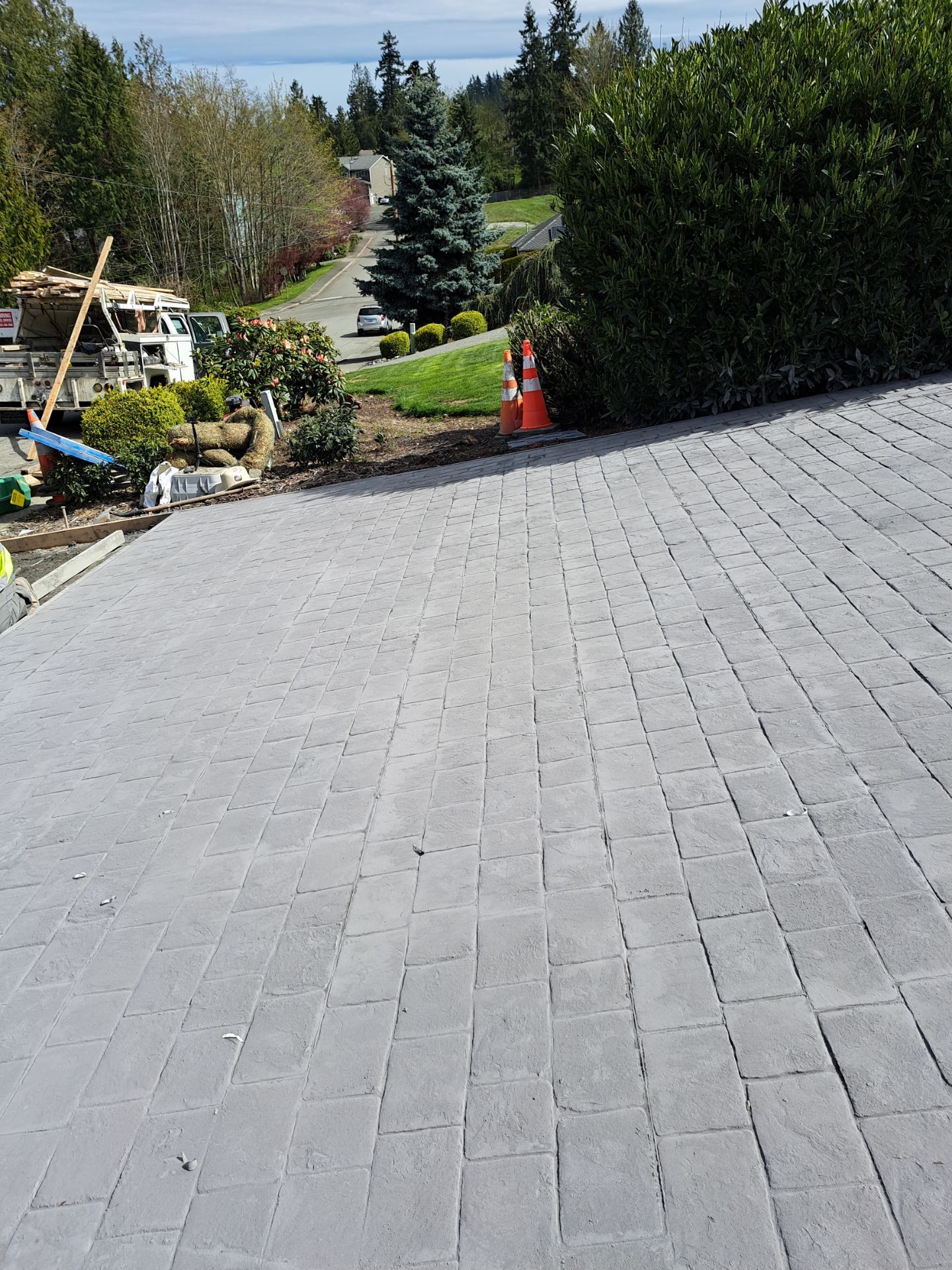 John | Stamped Concrete Driveway Makeover by Jireh Asphalt & Concrete Inc 