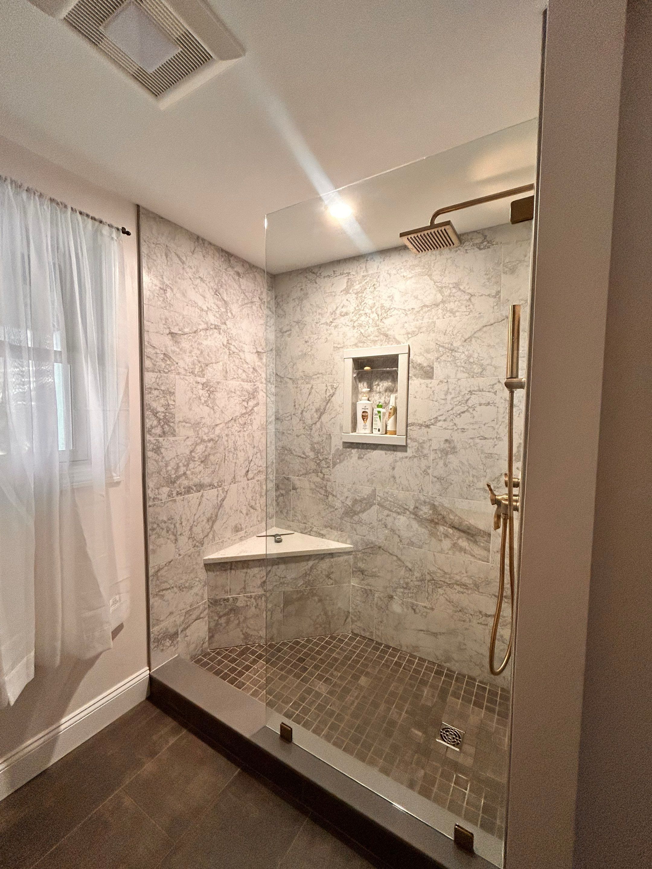 Shower using Tempered Shower Glass by Cheshire Glass Company
