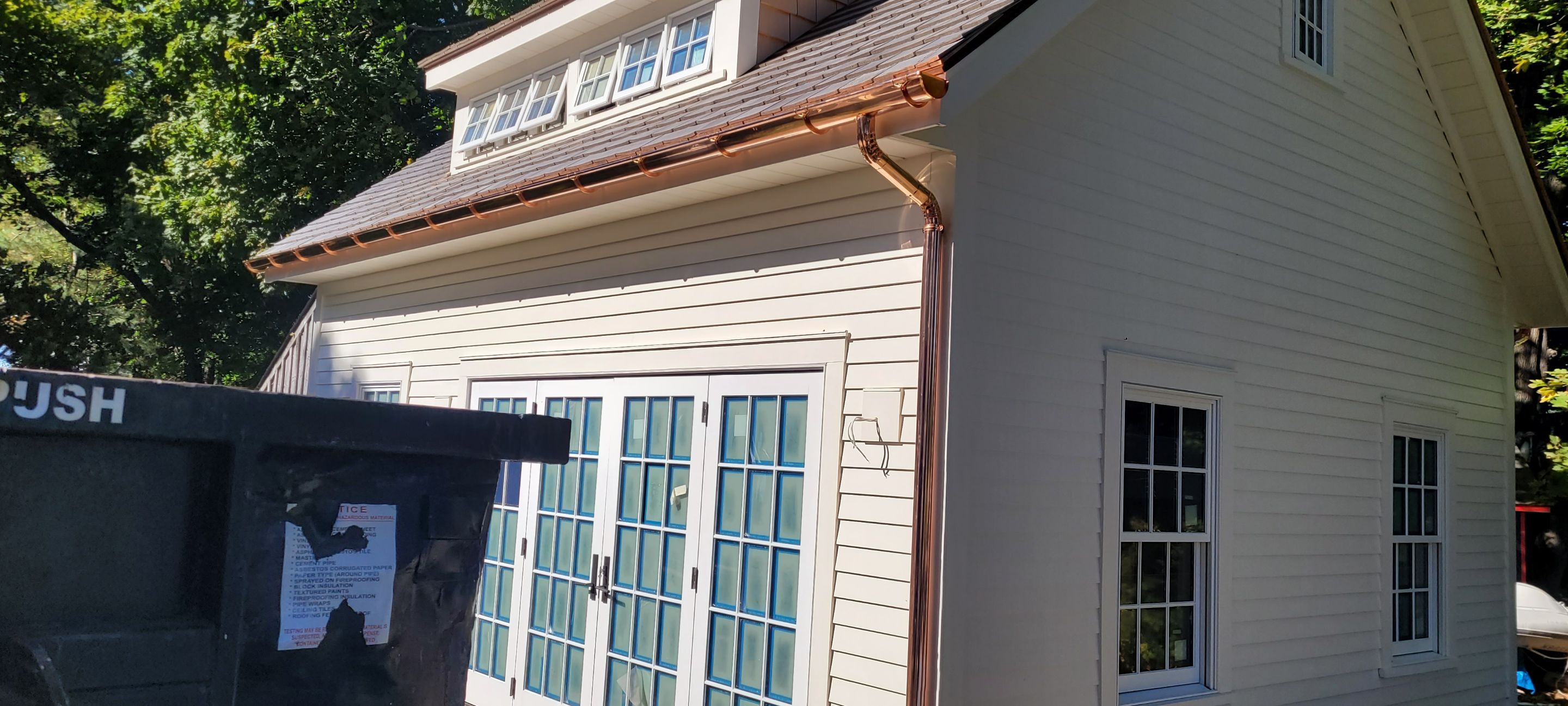 Gutter Installation using 6" Half Round Copper Gutter by Gutter Pro Enterprises
