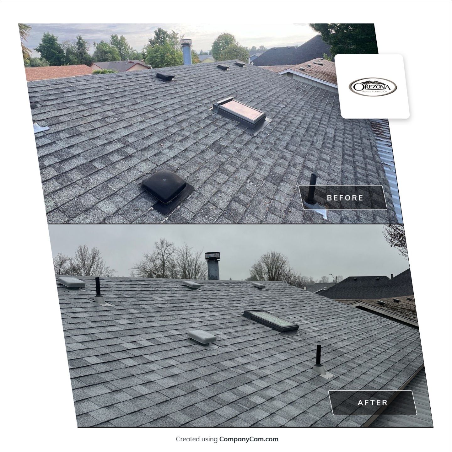 Residential Roofing Installation using IKO Dynasty (Color: Frostone Grey) by Orezona Building & Roofing Company, Inc.