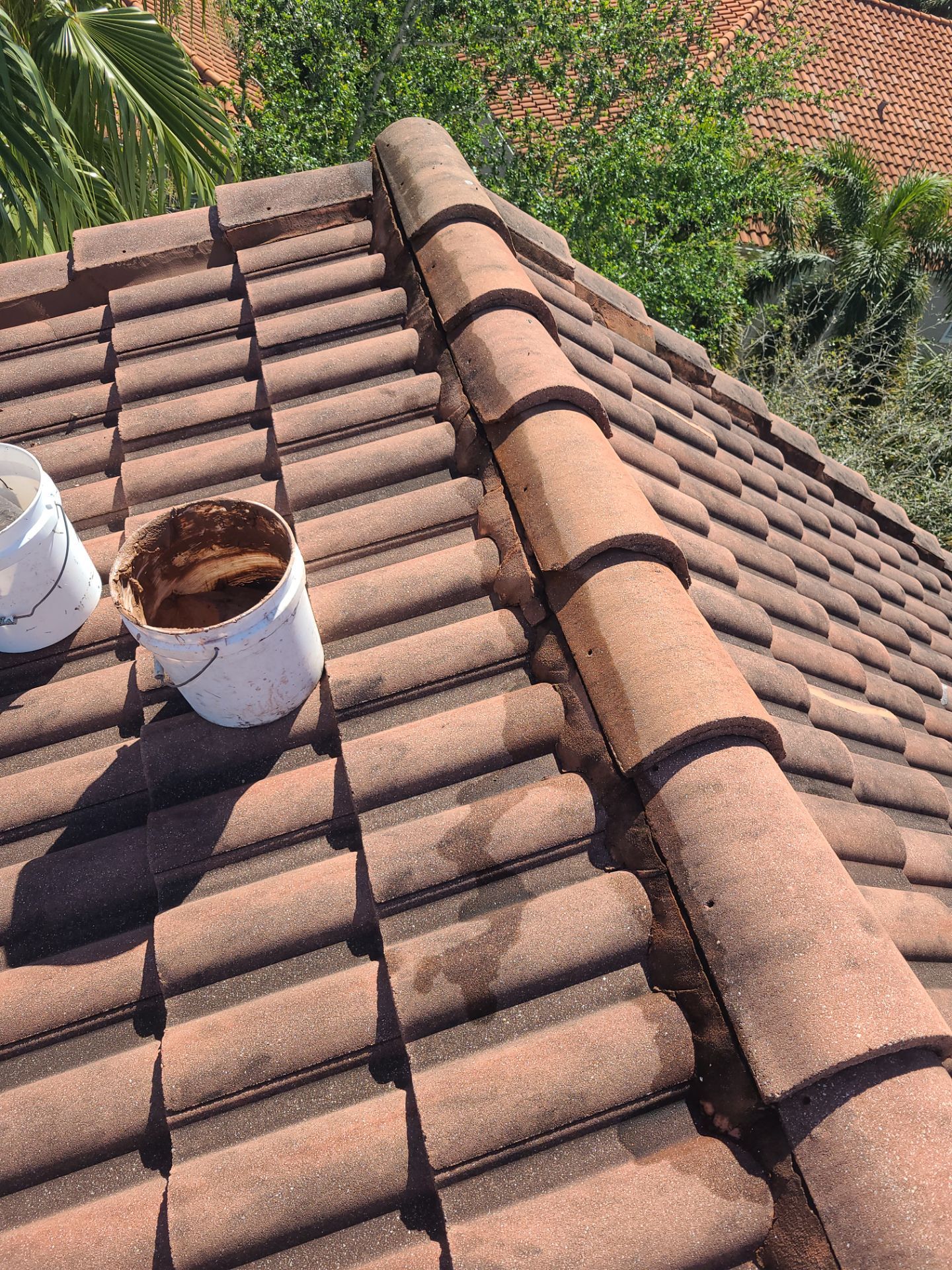Concrete Tile Roof Repair and Ridge Cap Maintenance in Hypoluxo by Aastro Roofing
