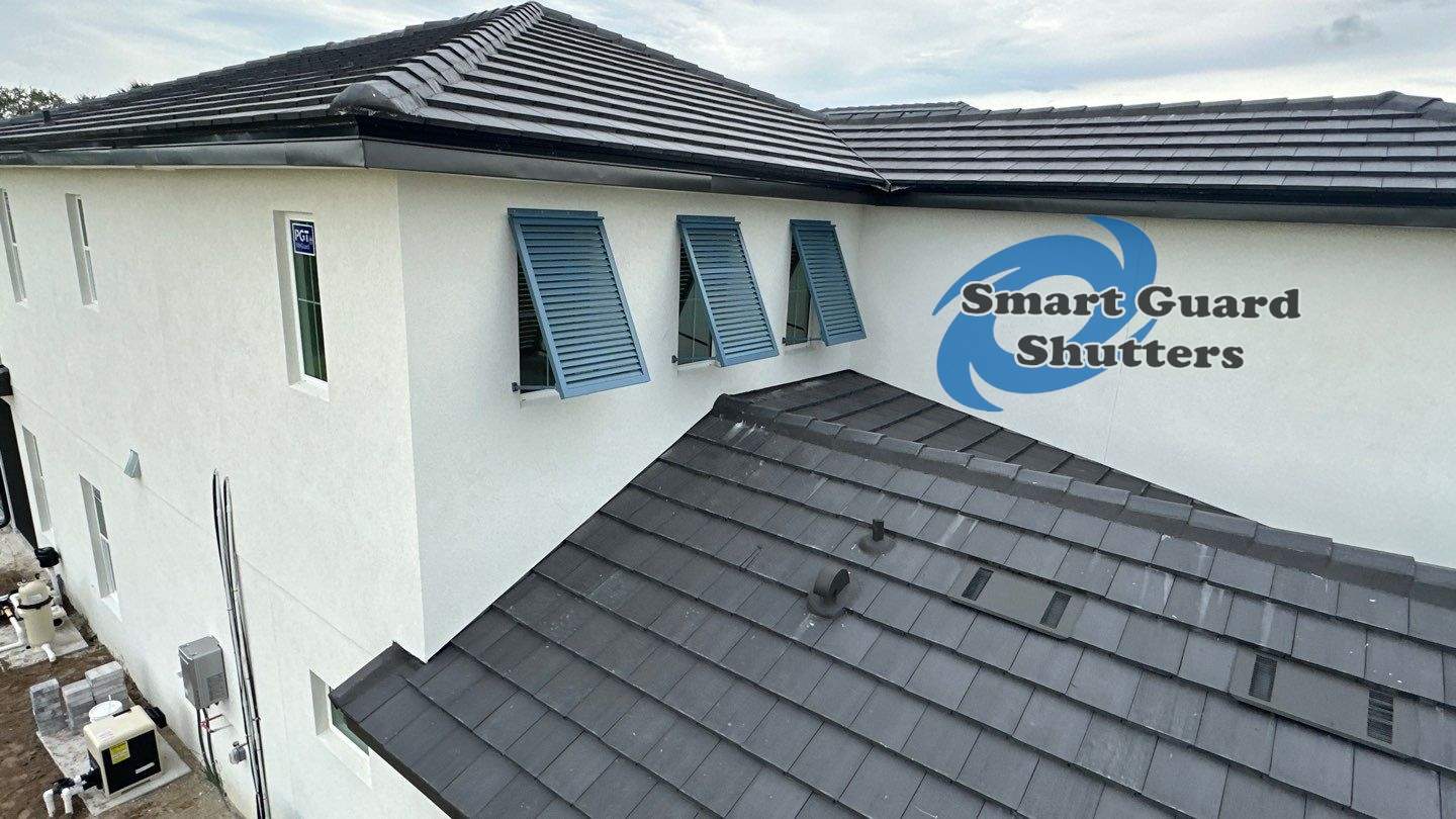 Decorative Bahamas in Military Blue SAT/SM by Smart Guard Shutters